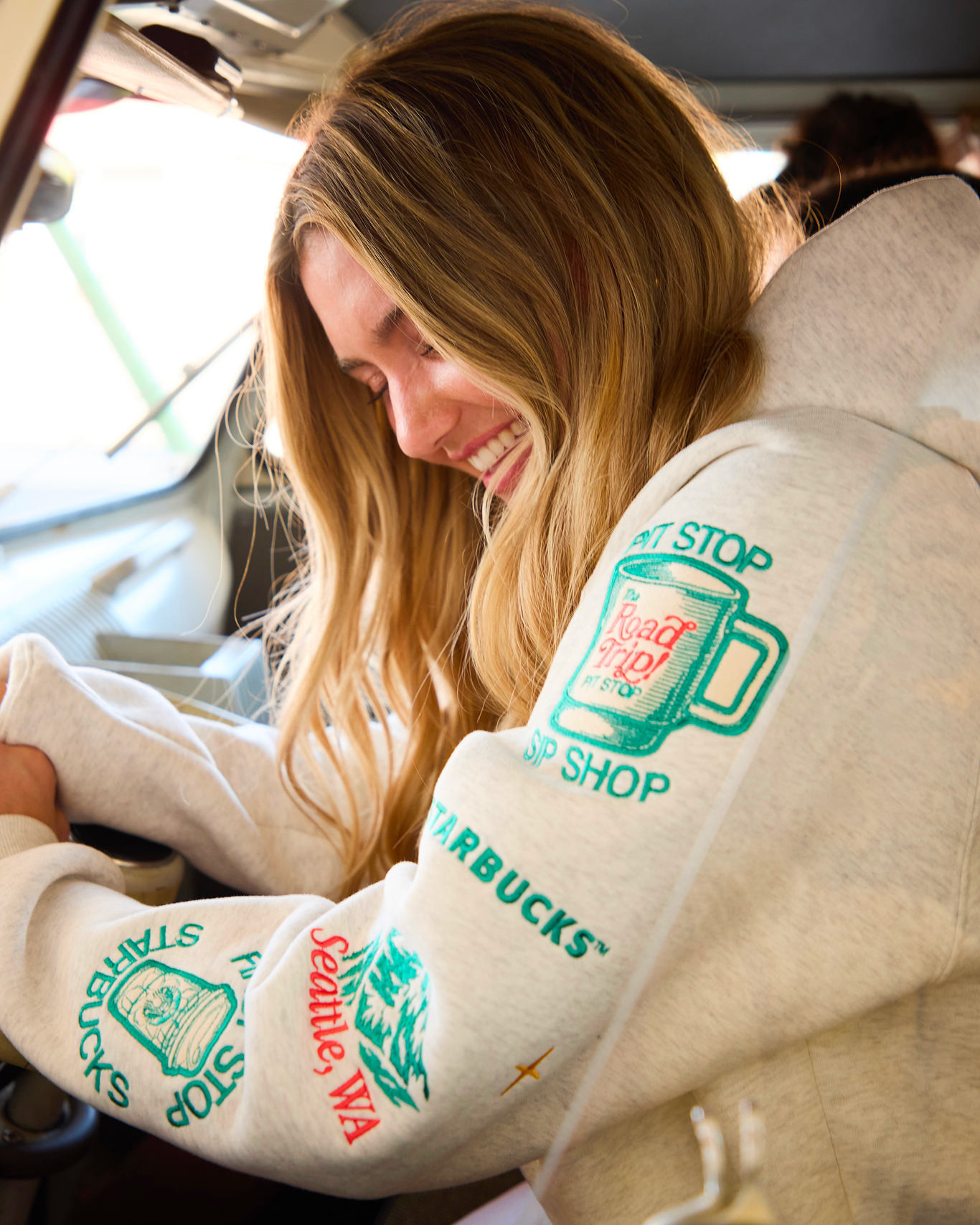 DANDY + STARBUCKS "Pit Stop" Hoodie in Heather Grey