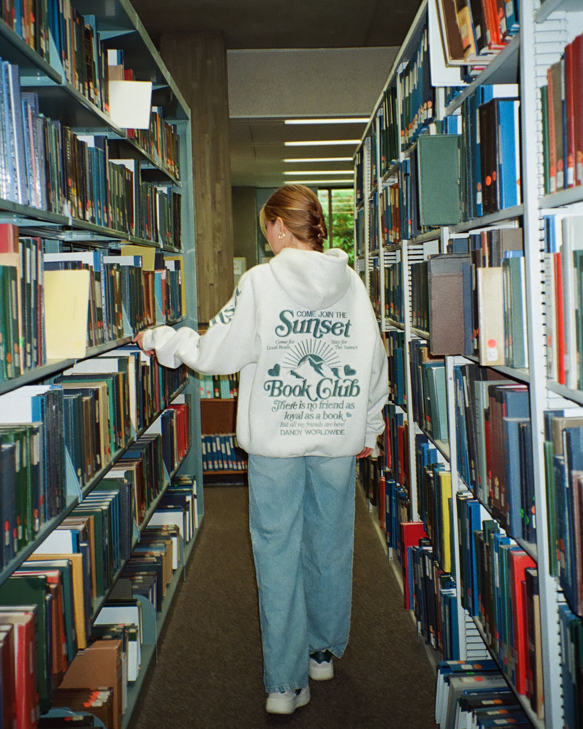 "Book Club" Oversized Lux Hoodie in Heather Gray and Blue