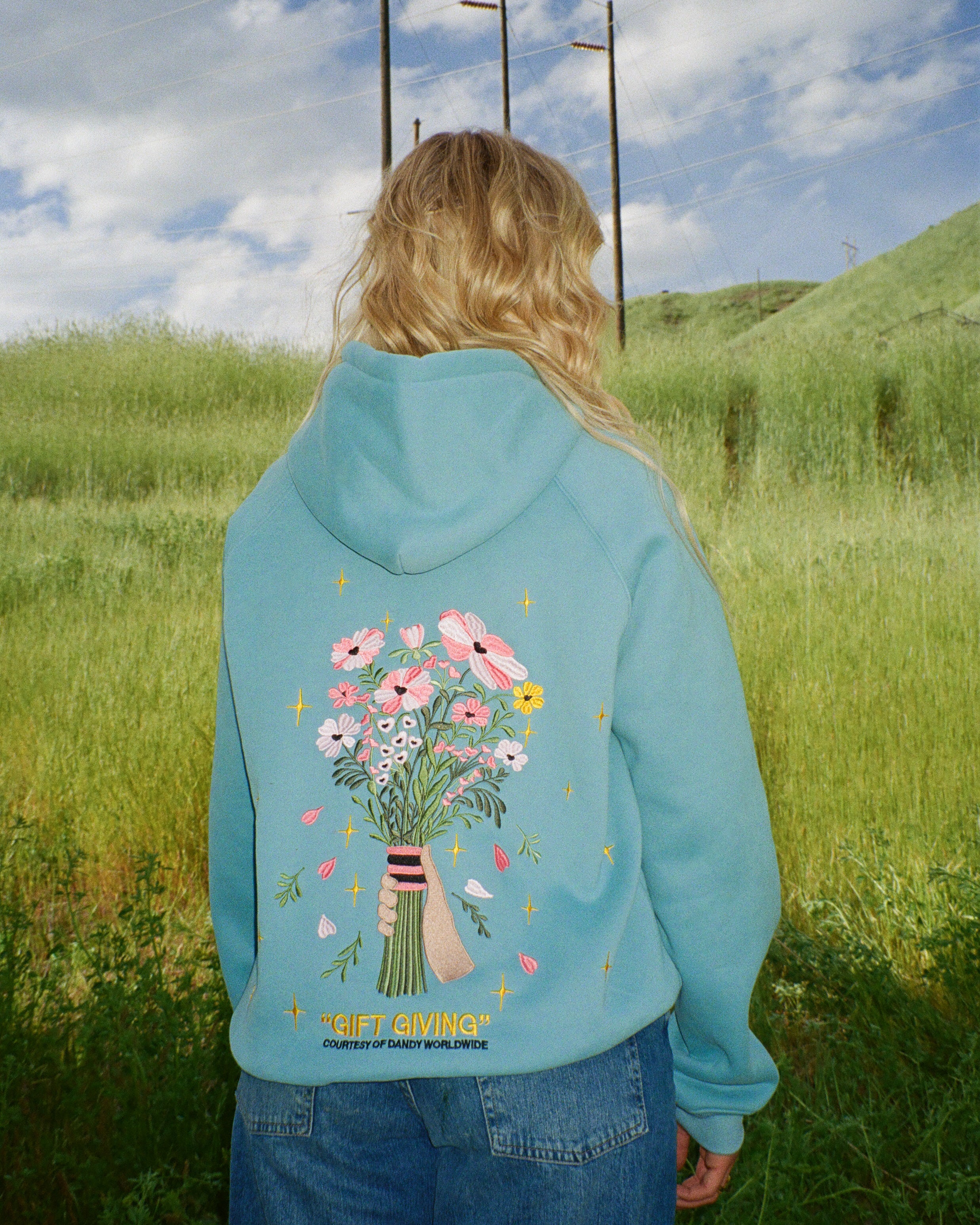 "Gift Giving" Oversized Lux Hoodie in Blue