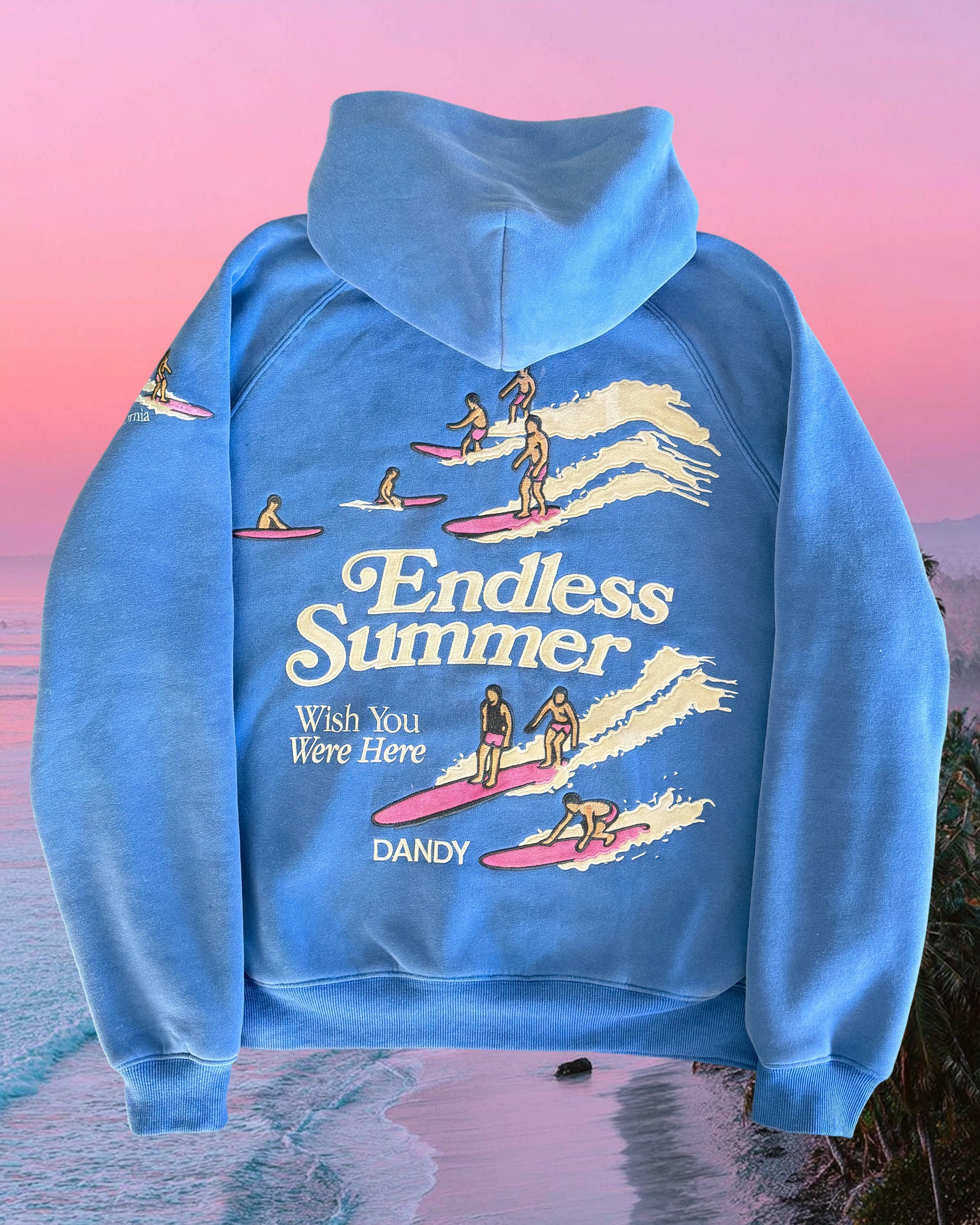 "Endless Summer" Oversized Lux Hoodie in Vintage Washed Blue
