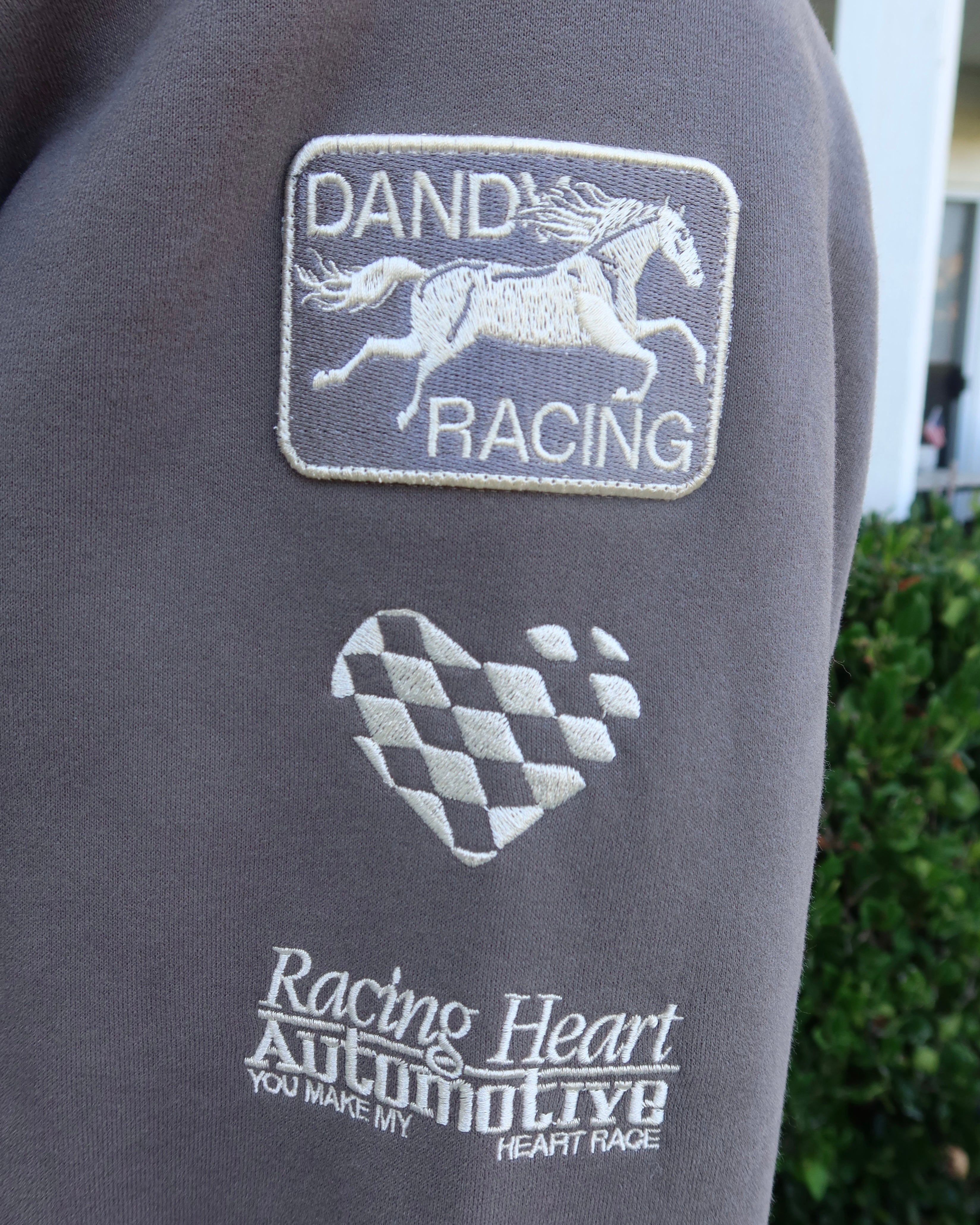 "Racing Heart" Oversized Lux Hoodie in Dark Gray