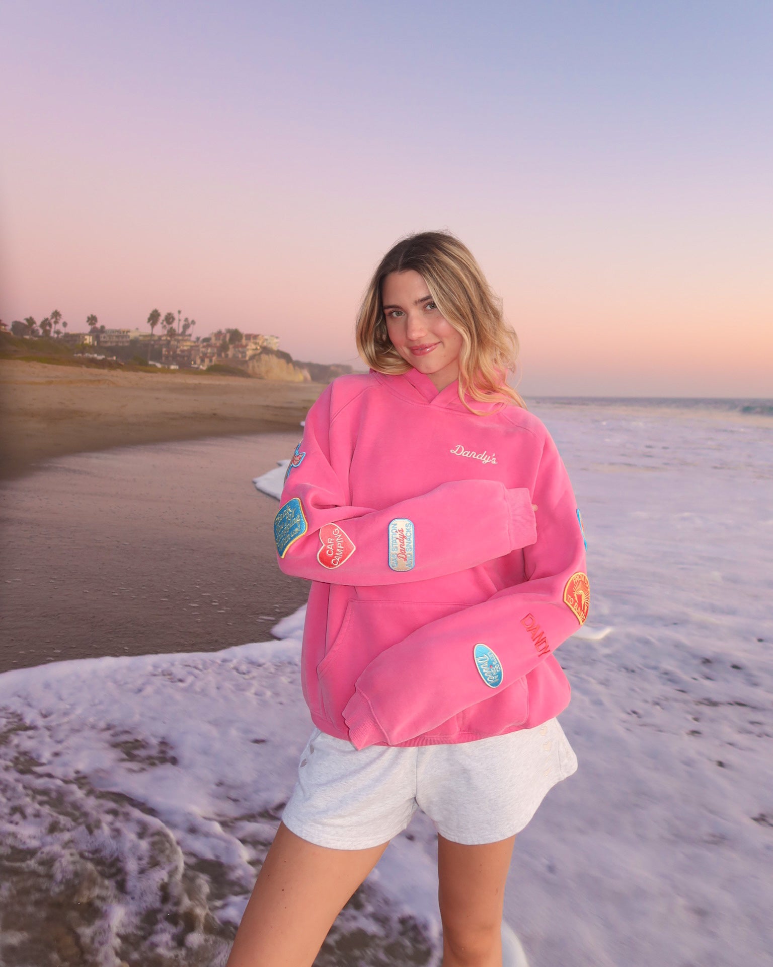 "Road Trip!" Oversized Lux Hoodie in Vintage Washed Pink