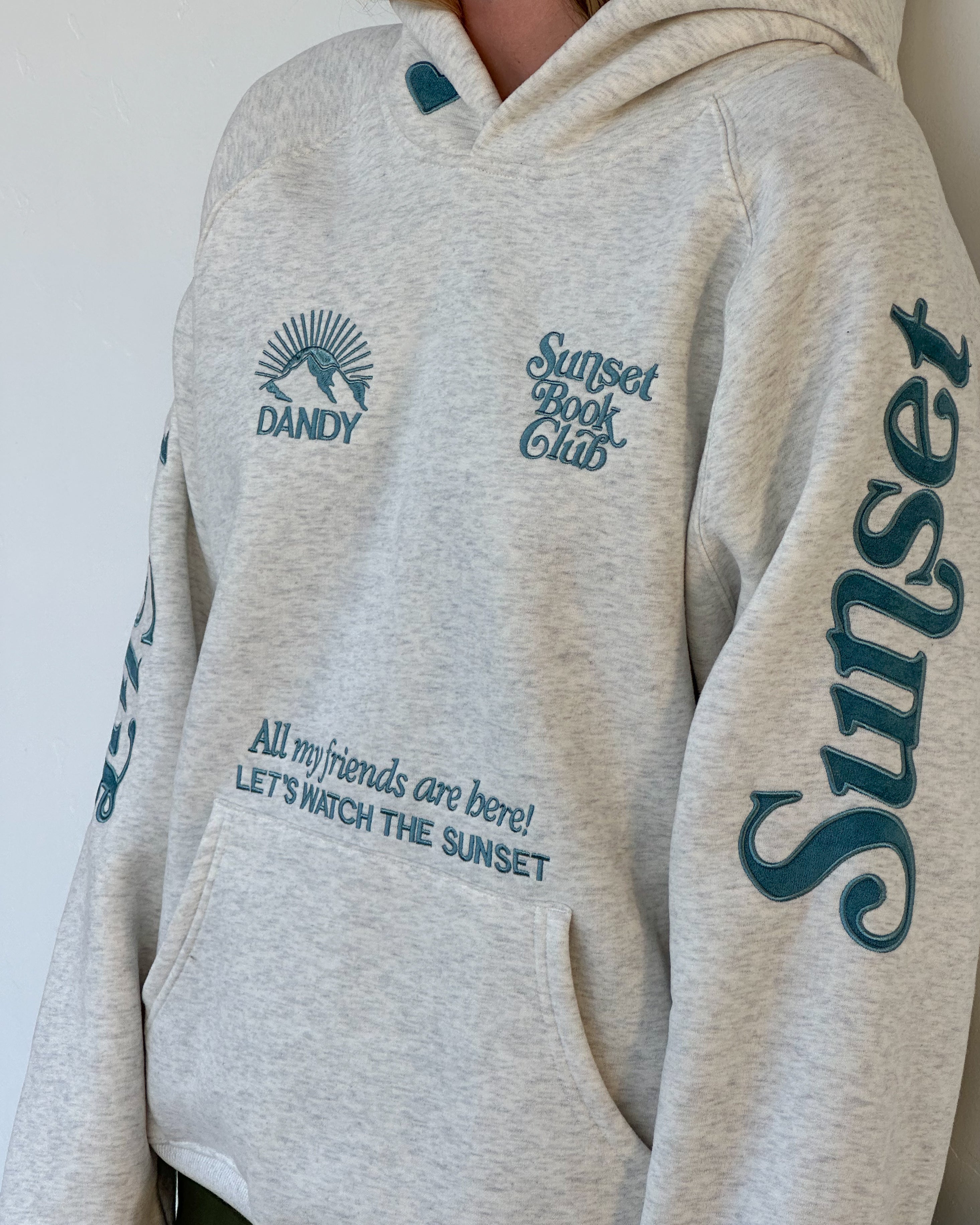 "Book Club" Oversized Lux Hoodie in Heather Gray and Blue