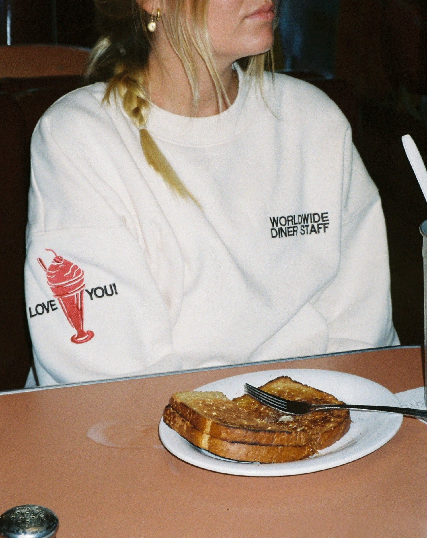 "Diner" Crew Neck in Cream