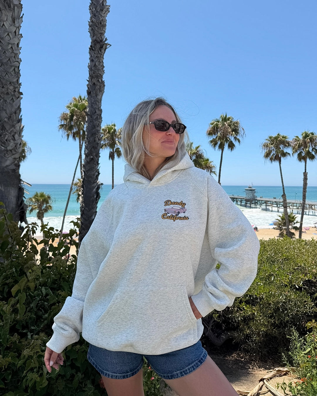 "California" Oversized Lux Hoodie in Heather Grey