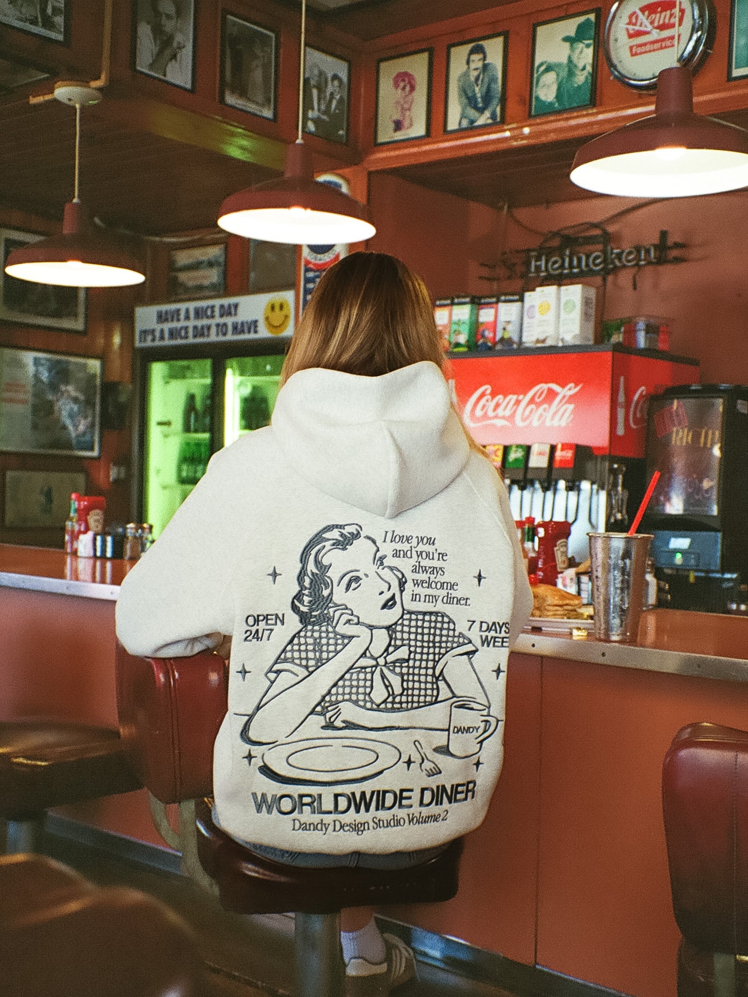 "Diner" Limited Hoodie in Heather Gray