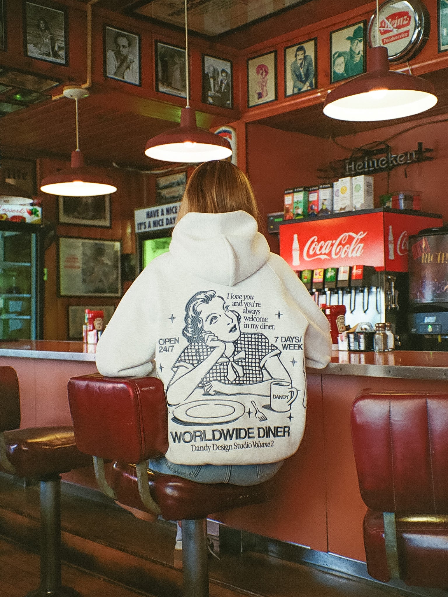 "Diner" Limited Hoodie in Heather Gray
