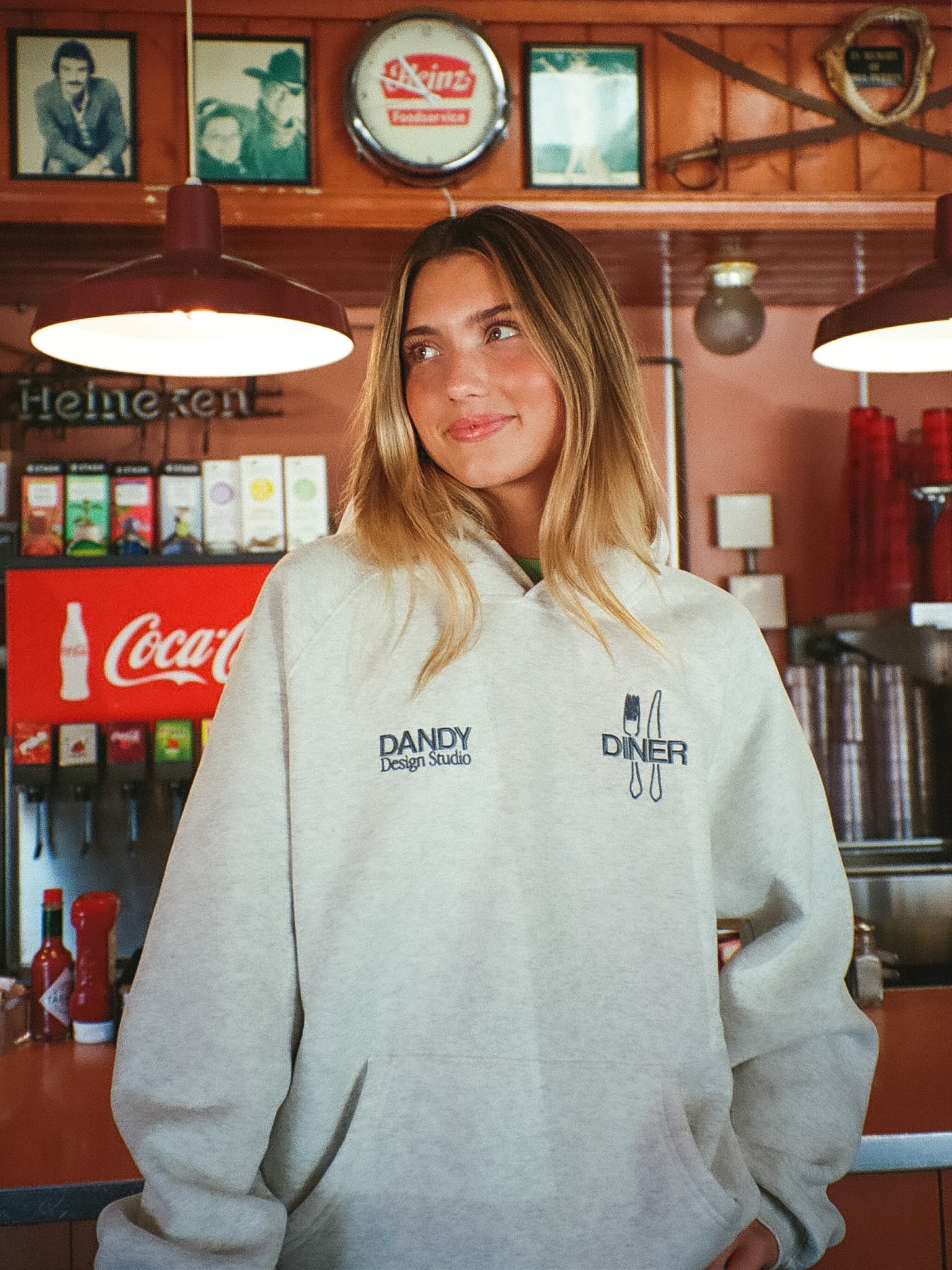 "Diner" Limited Hoodie in Heather Gray