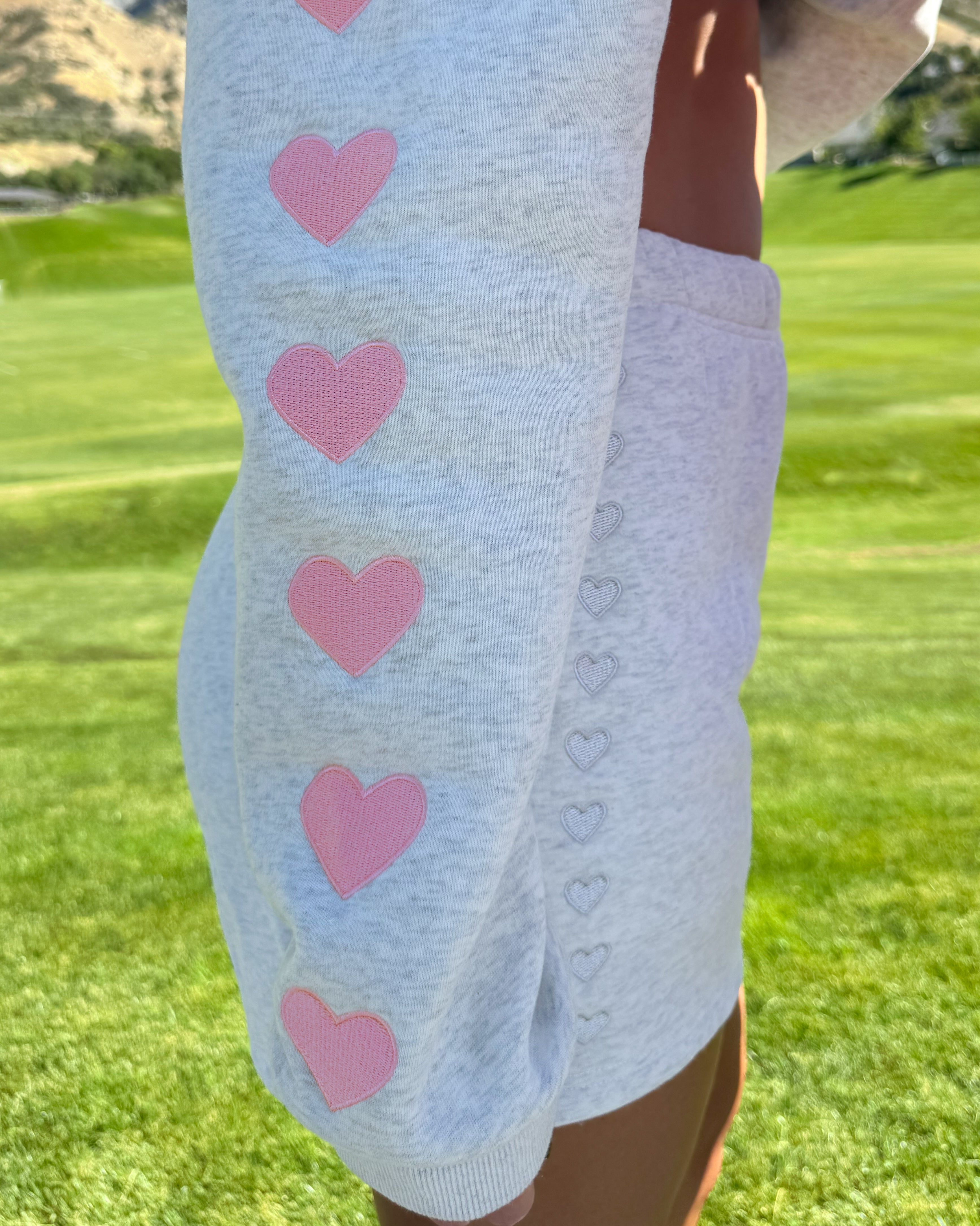 "Lover" Sweat Shorts in Heather Gray