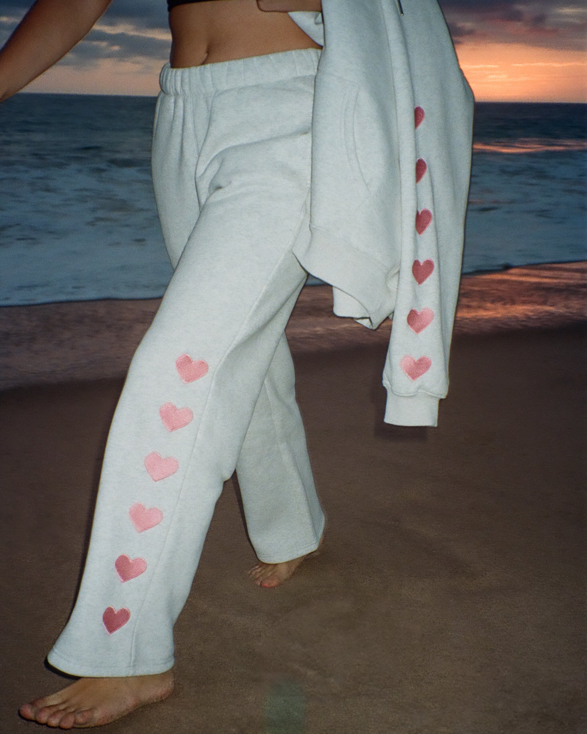 "Heart on My Sleeve" Sweatpants in Heather Gray