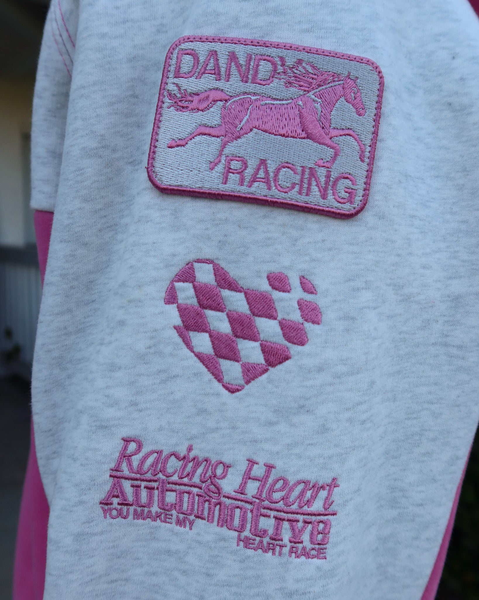 "Racing Heart" Oversized Lux Hoodie in Pink