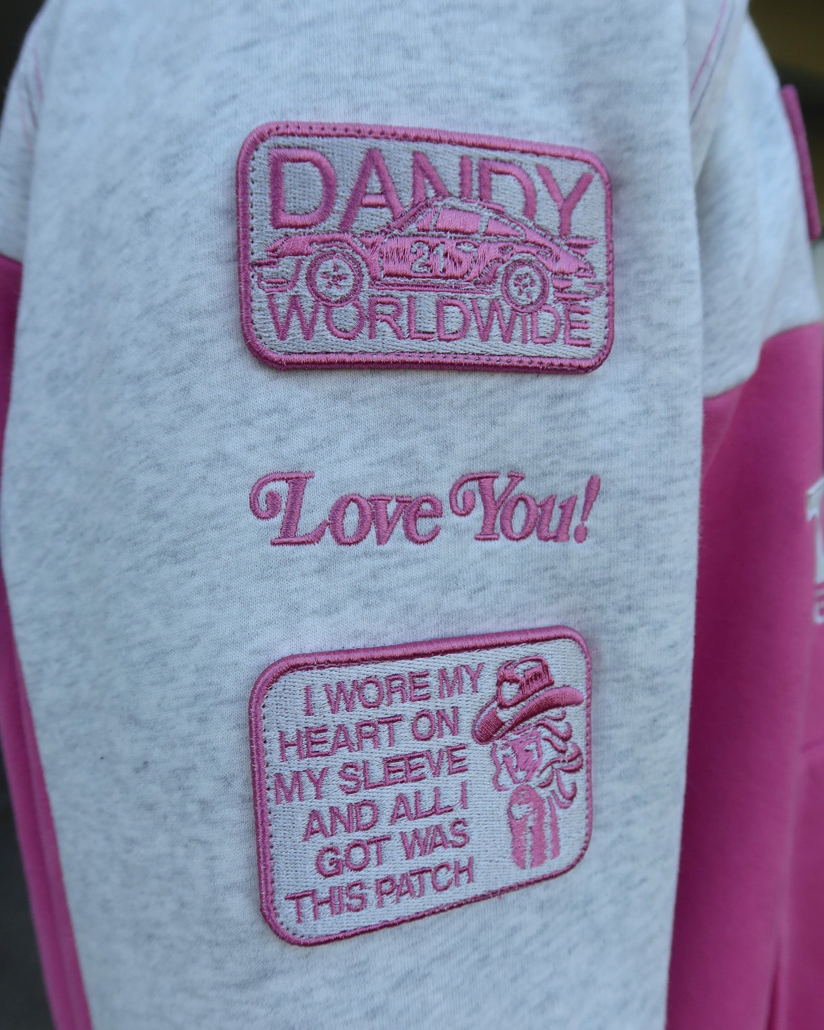 "Racing Heart" Oversized Lux Hoodie in Pink