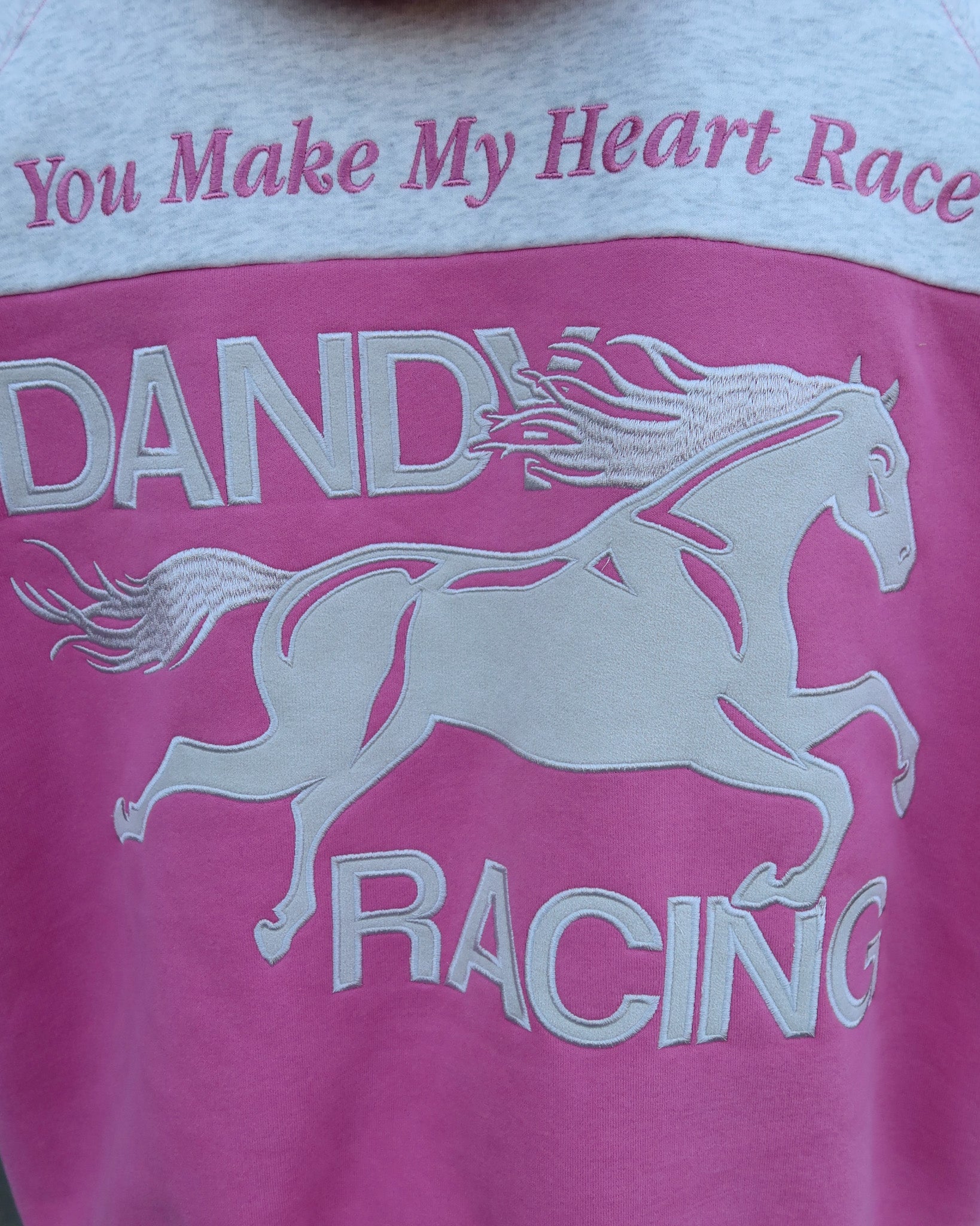 "Racing Heart" Oversized Lux Hoodie in Pink
