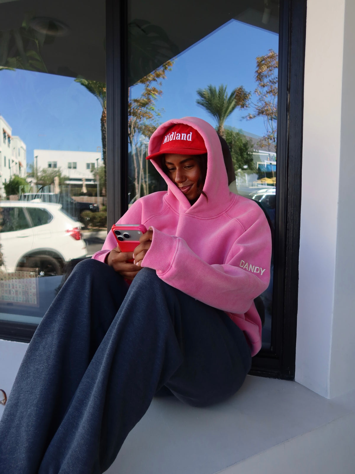 "Basics" Oversized Lux Hoodie in Vintage Washed Pink