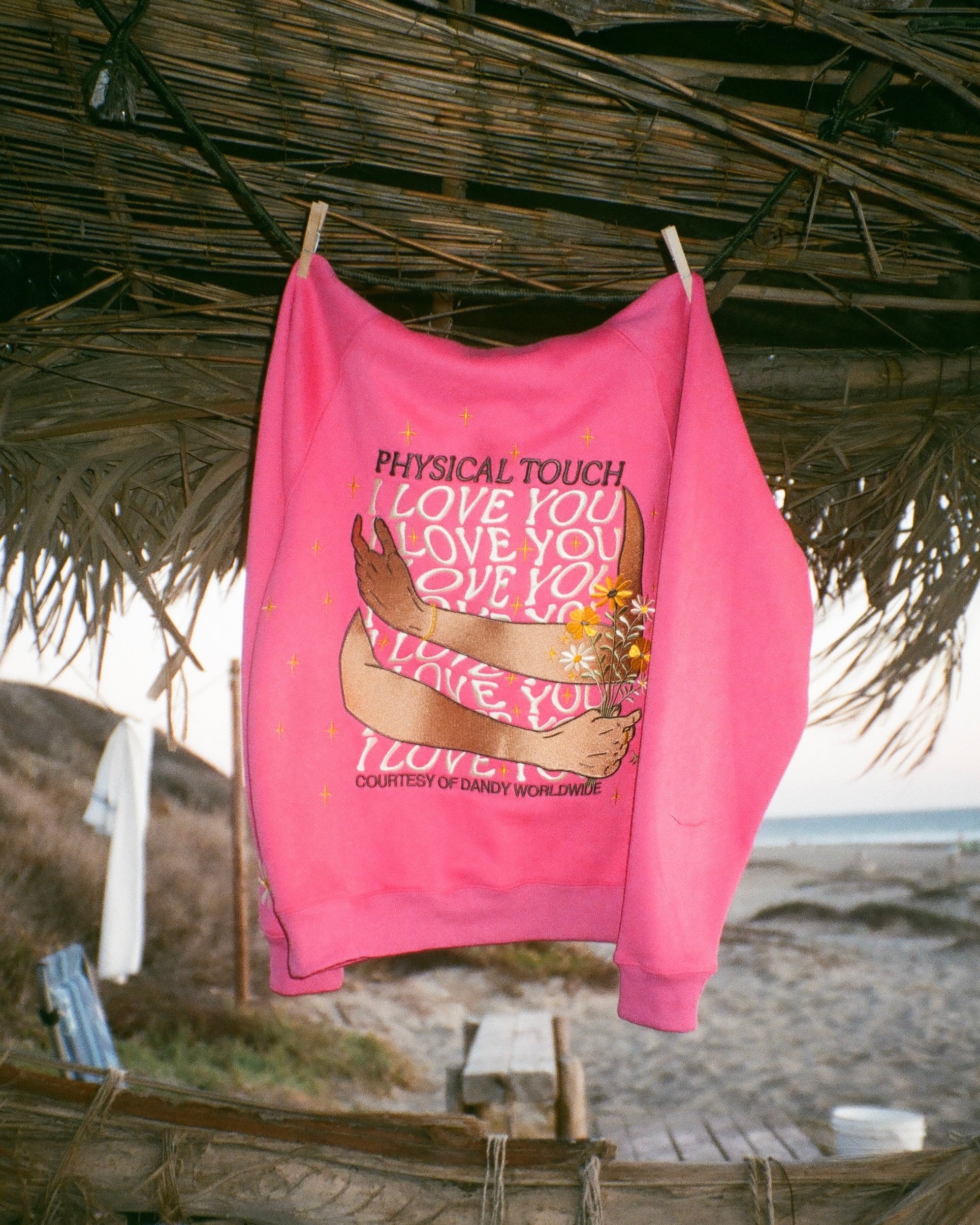 "Physical Touch" Oversized Lux Hoodie in Hot Pink