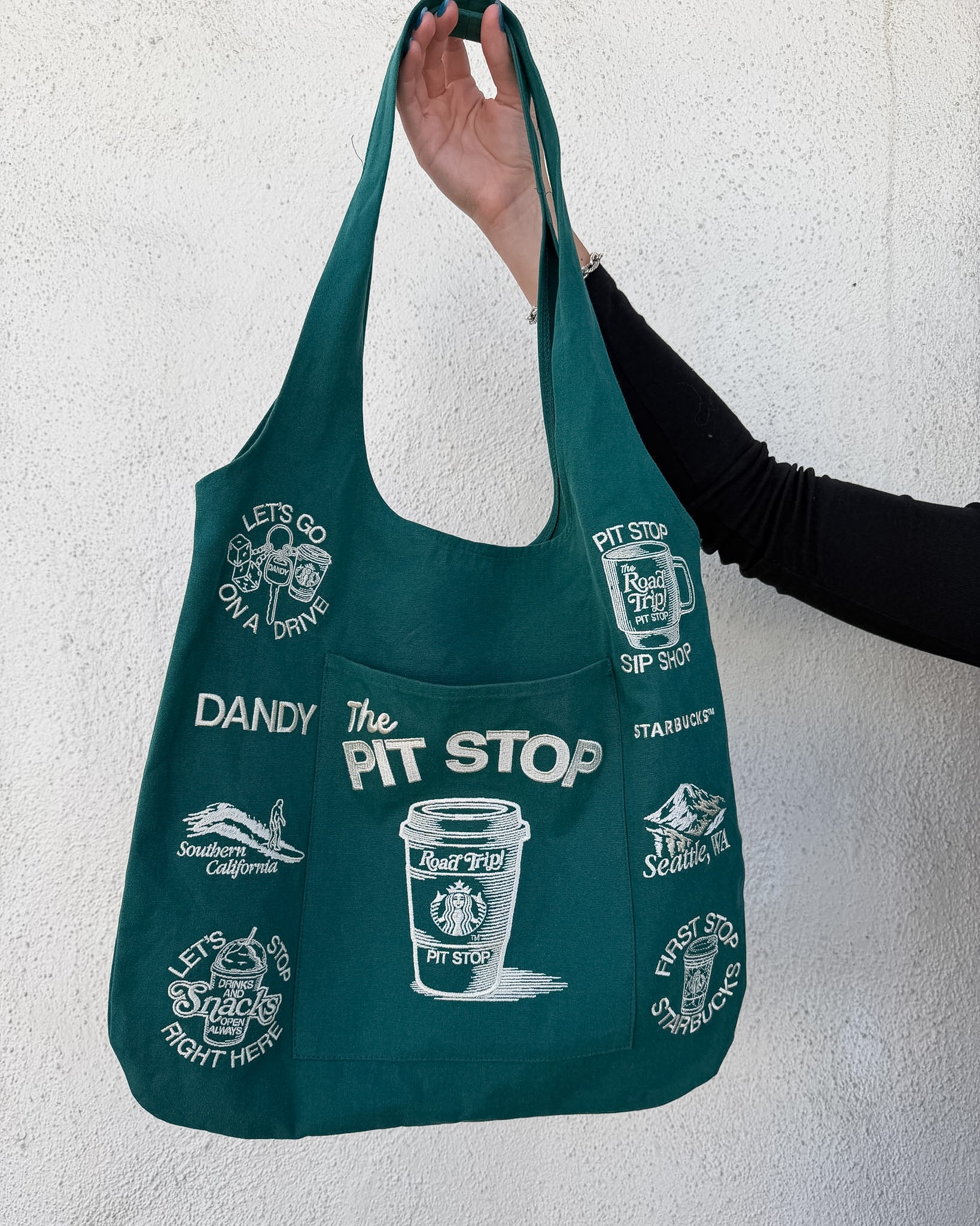 “Pit Stop” Tote Bag in Green