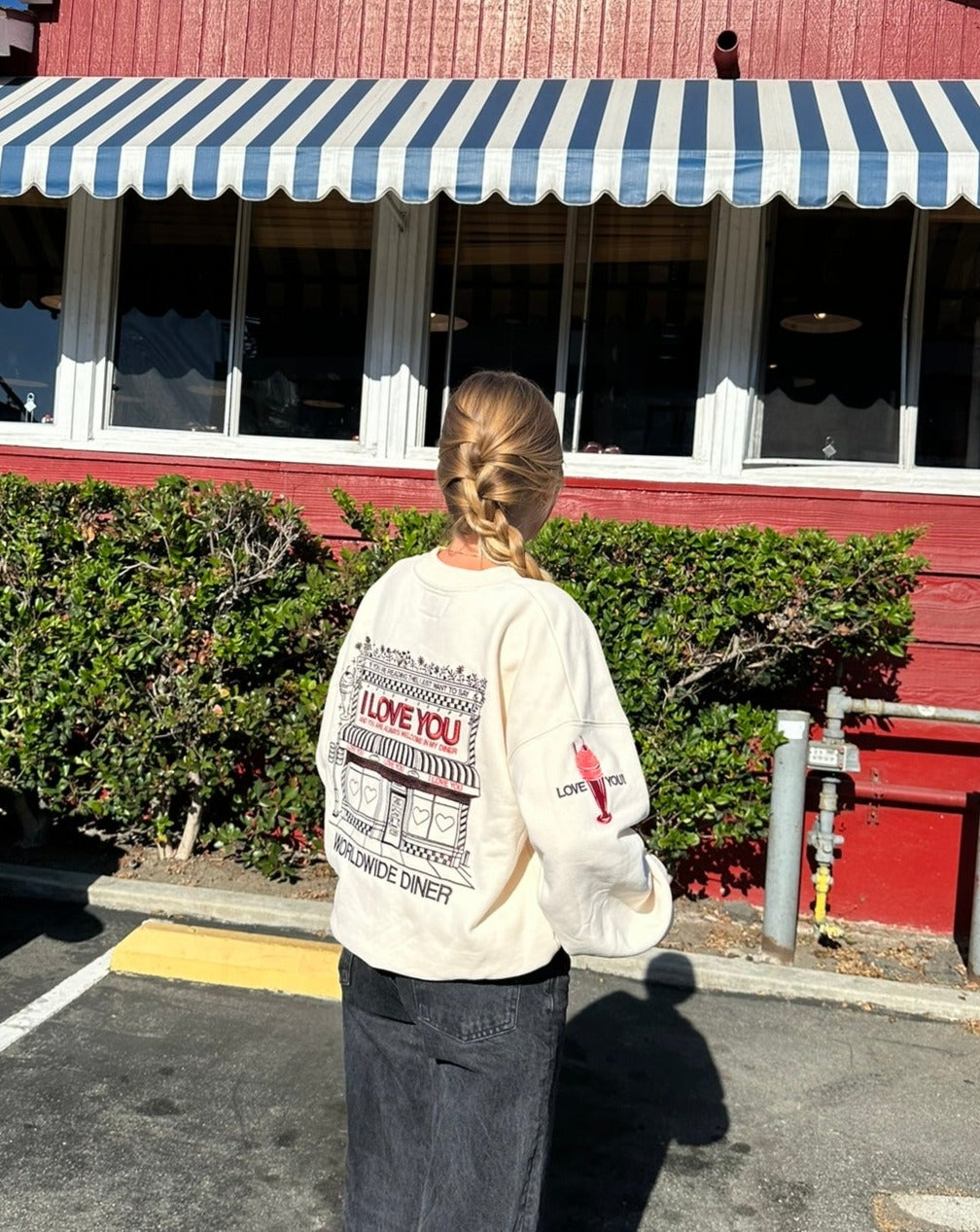 "Diner" Crew Neck in Cream