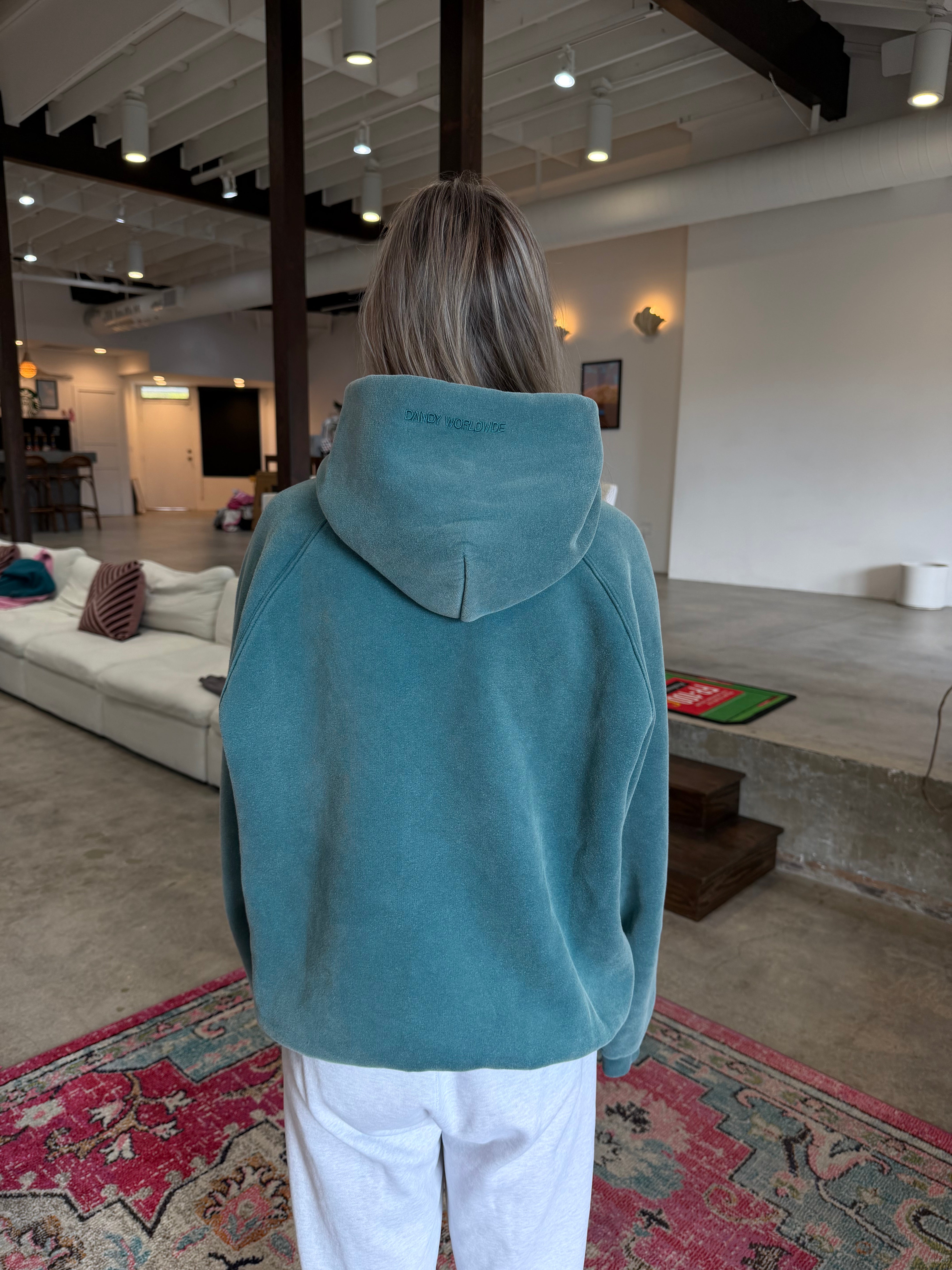 "Basics" Oversized Lux Hoodie in Pine Green