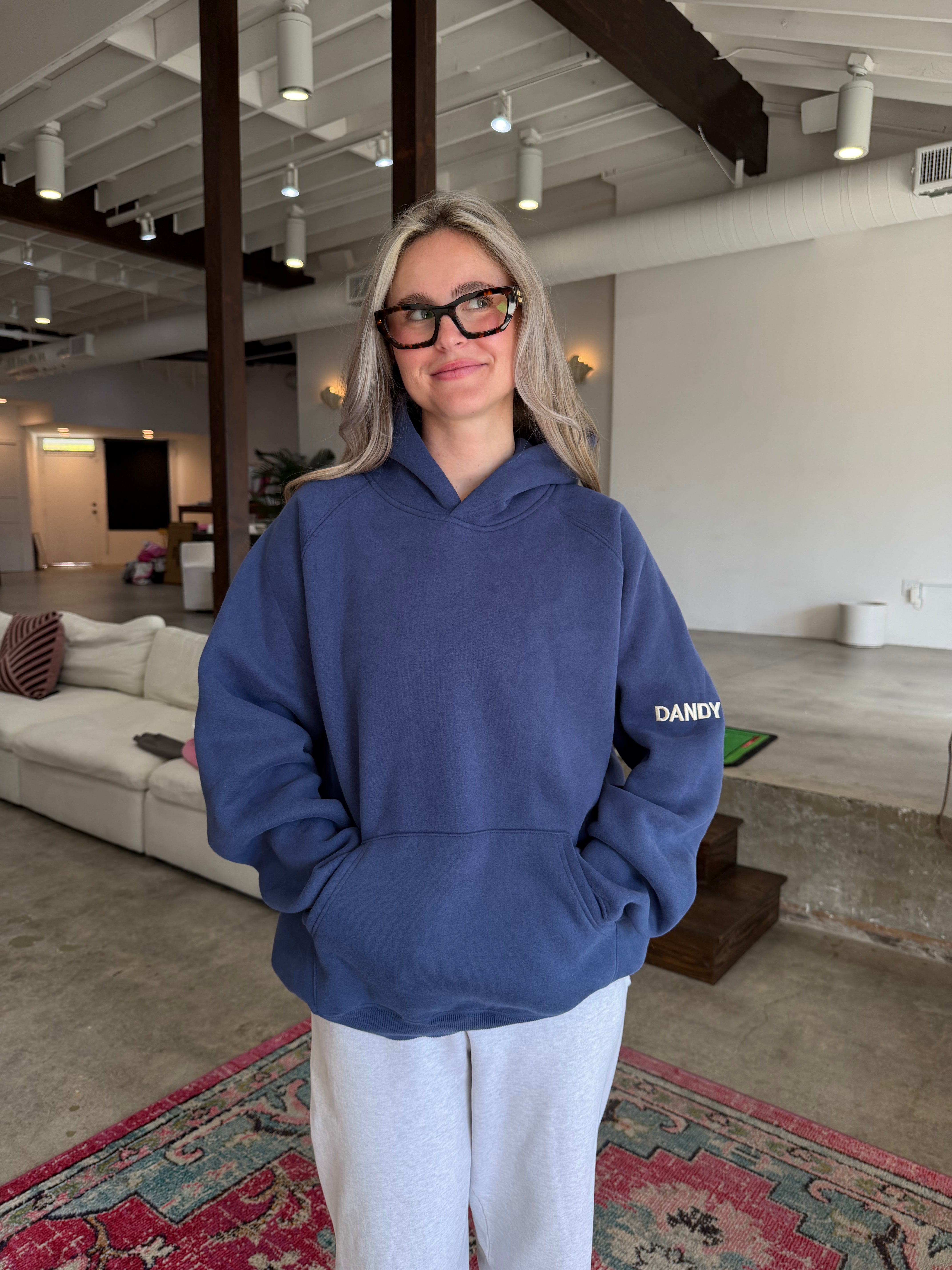 "Basics" Oversized Lux Hoodie in Navy Blue