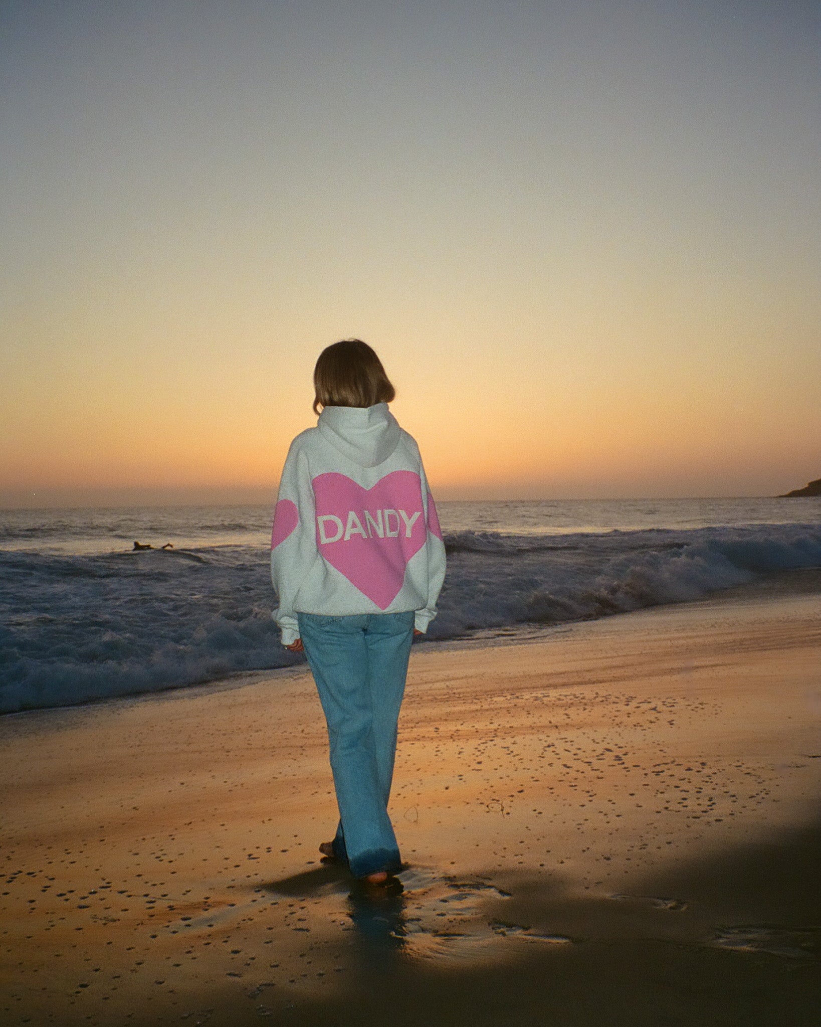 "Big Heart" Oversized Lux Hoodie in Heather Gray