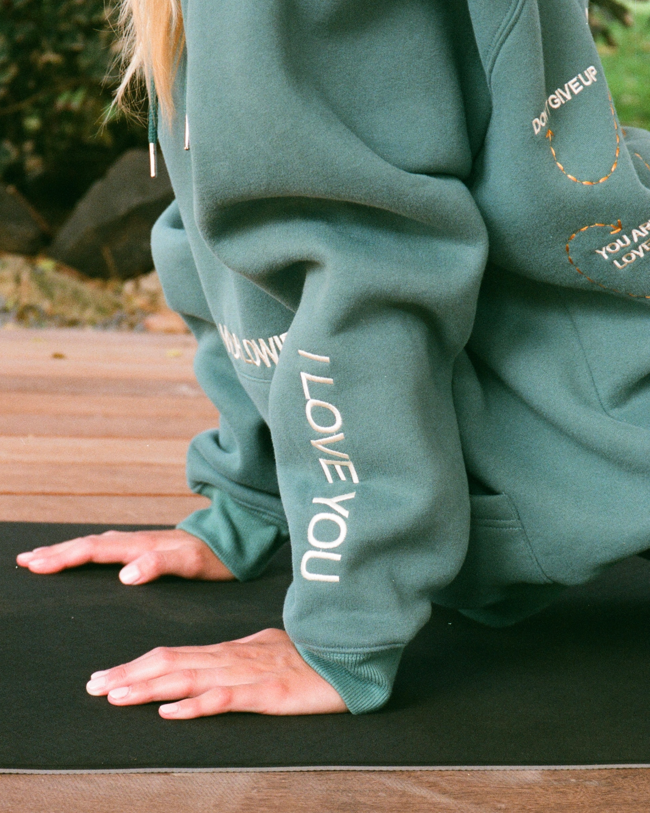 "Words of Affirmation" Oversized Lux Hoodie in Green