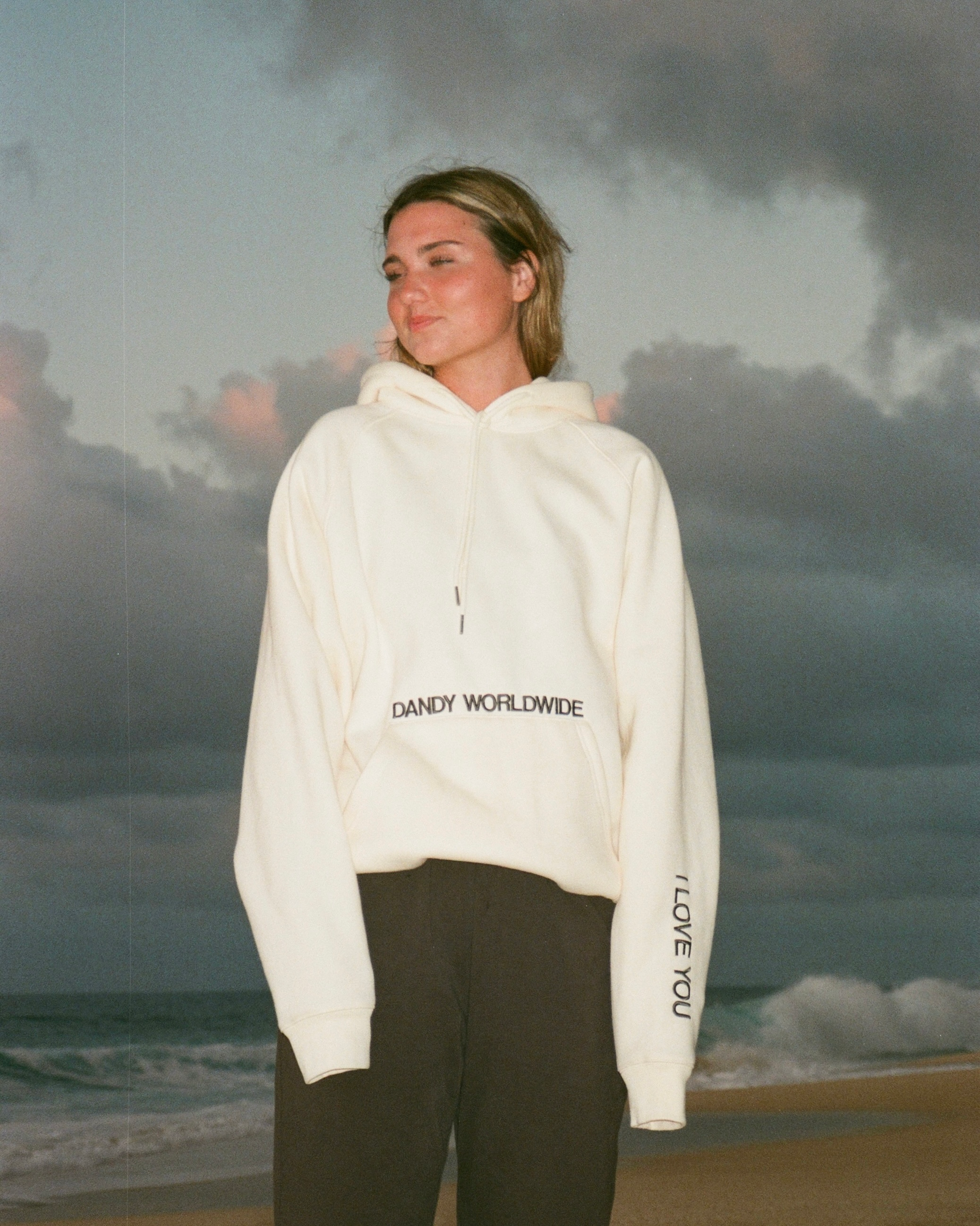 "Words of Affirmation" Oversized Lux Hoodie in Cream