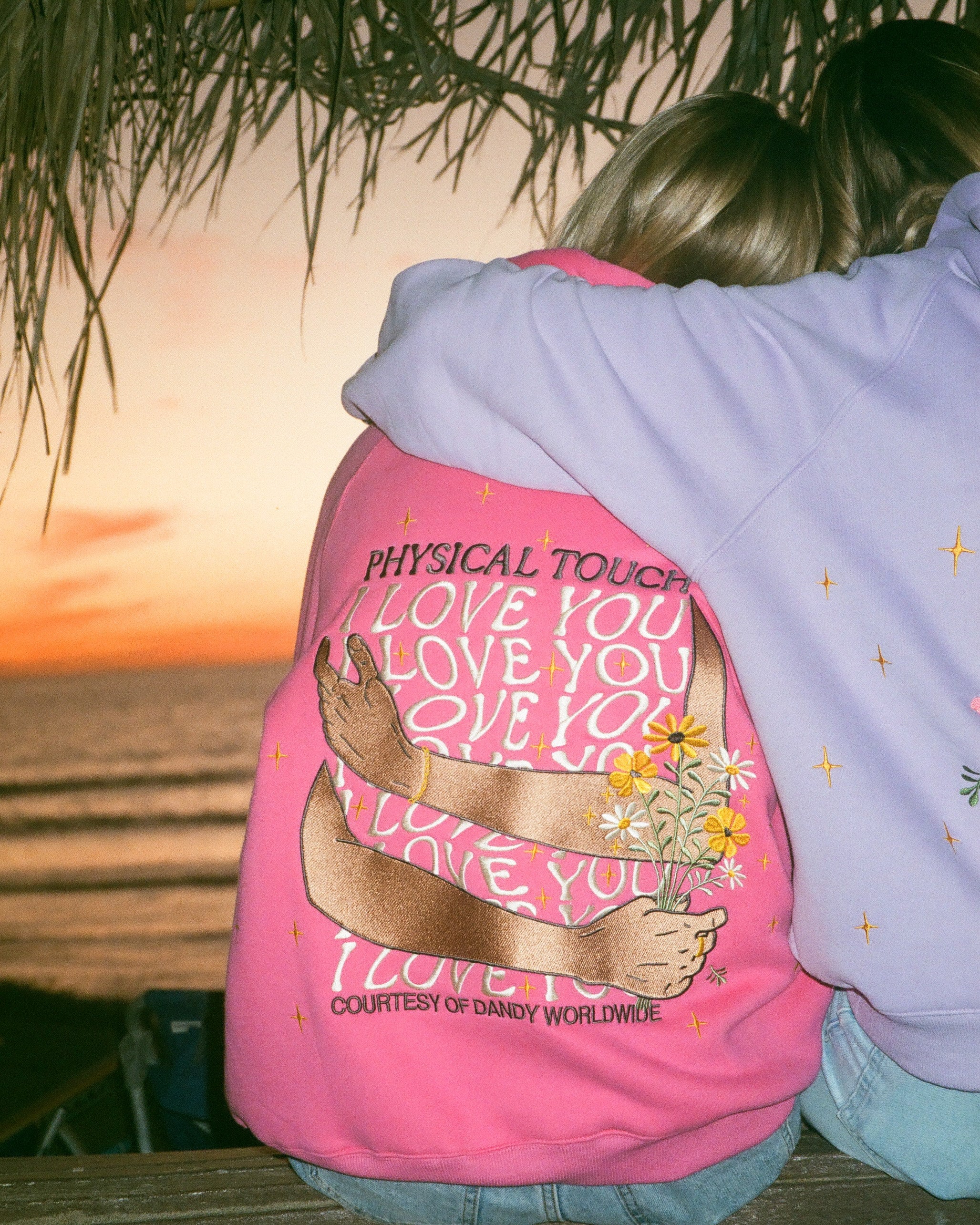 "Physical Touch" Oversized Lux Hoodie in Hot Pink