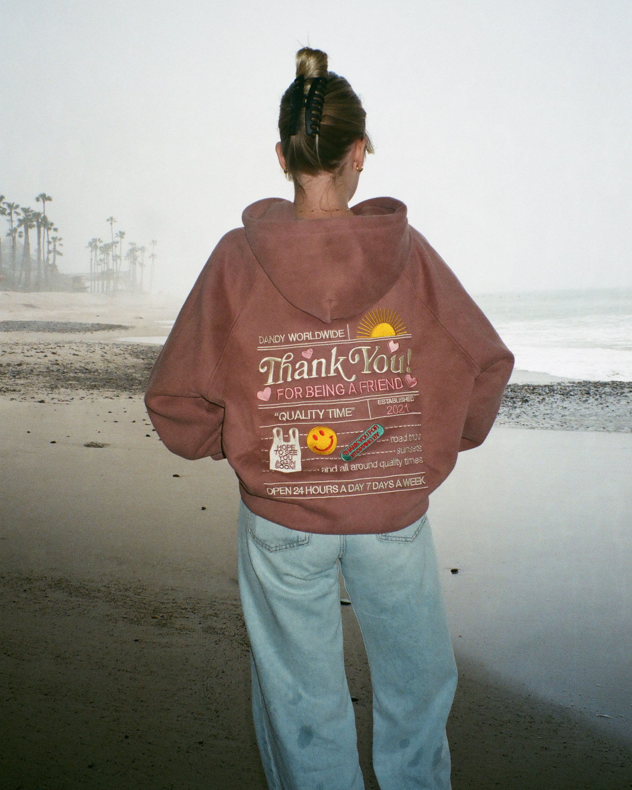 "Quality Time" Oversized Lux Hoodie in Light Brown