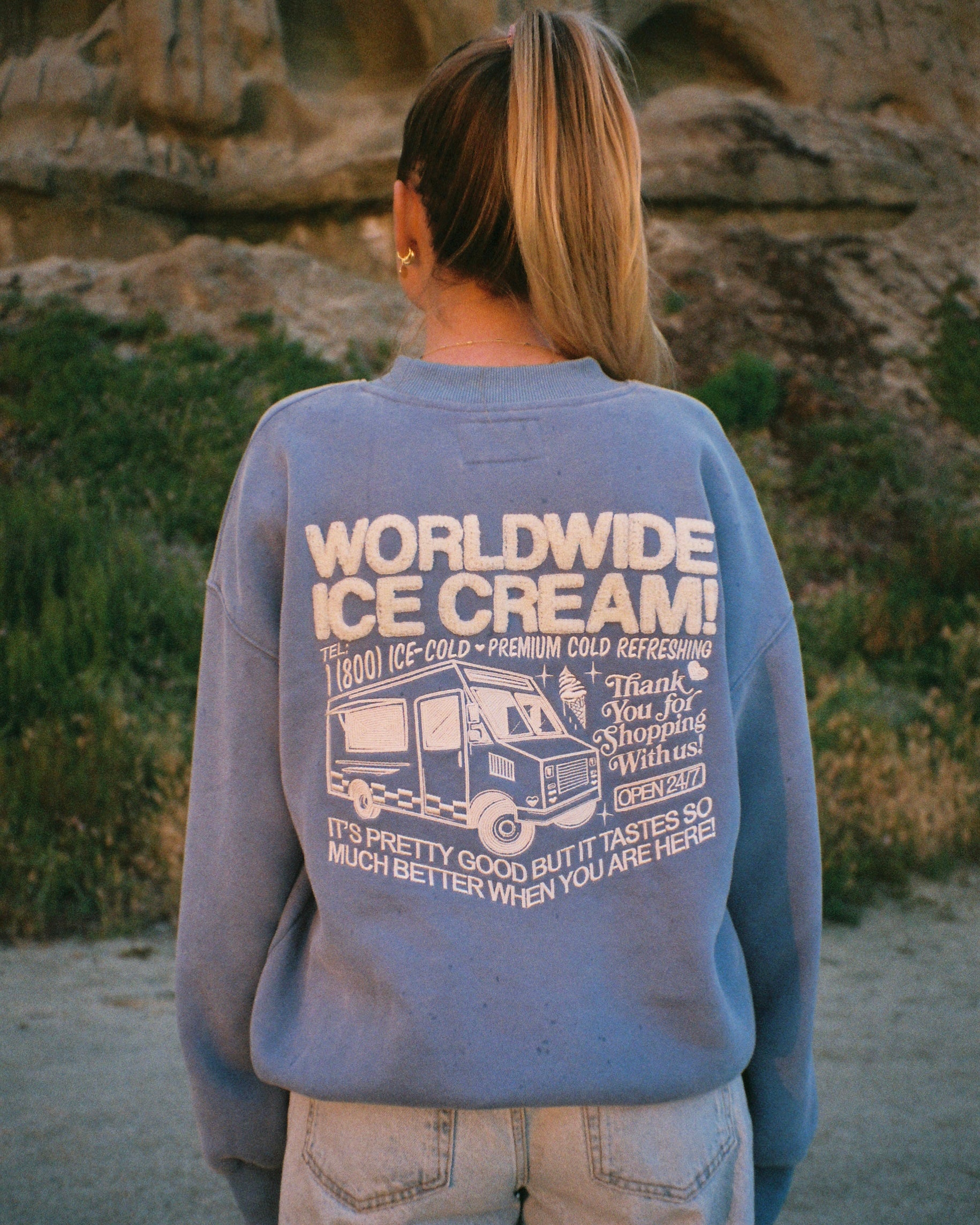 "Ice Cream" Crew Neck in Blue