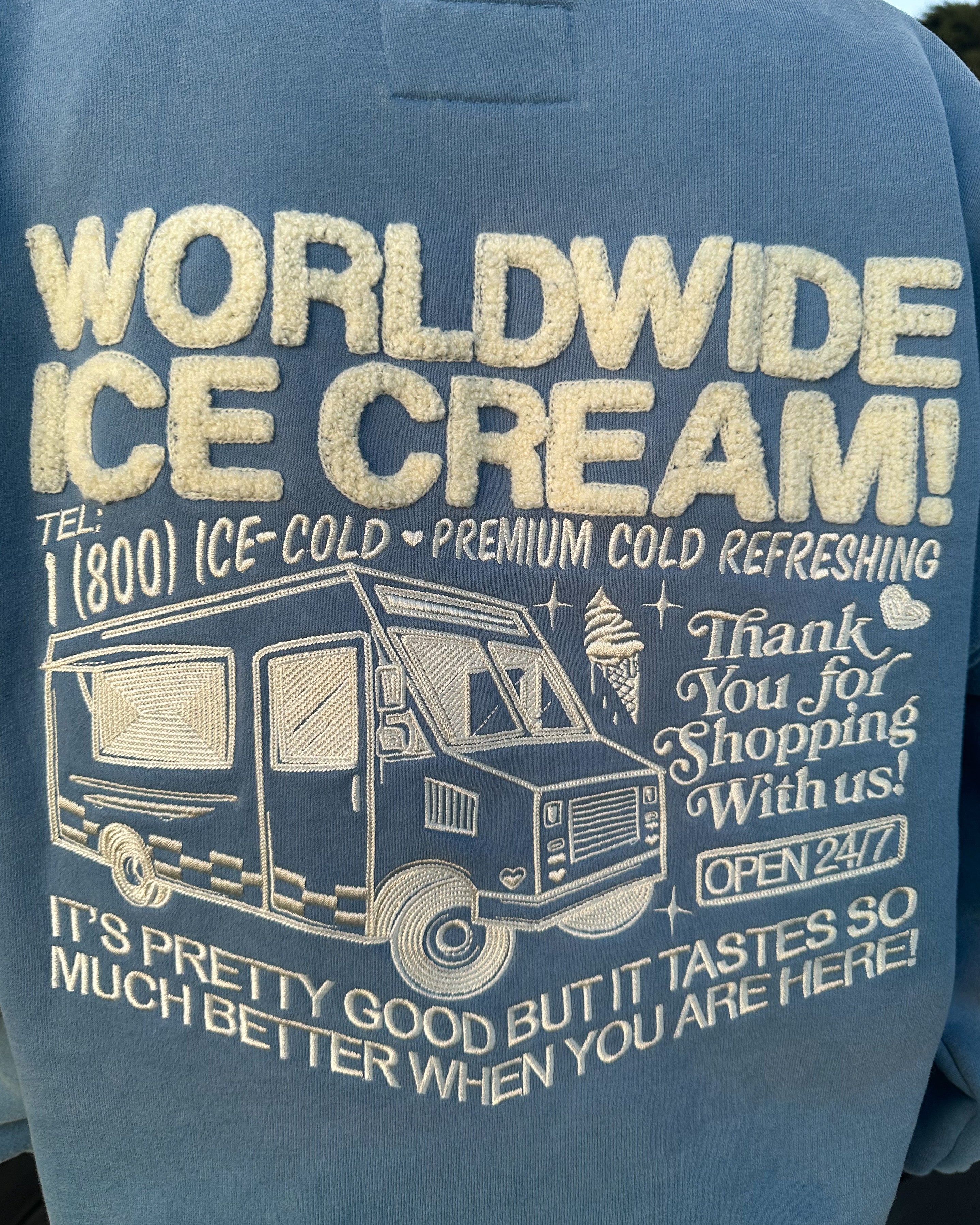 "Ice Cream" Crew Neck in Blue