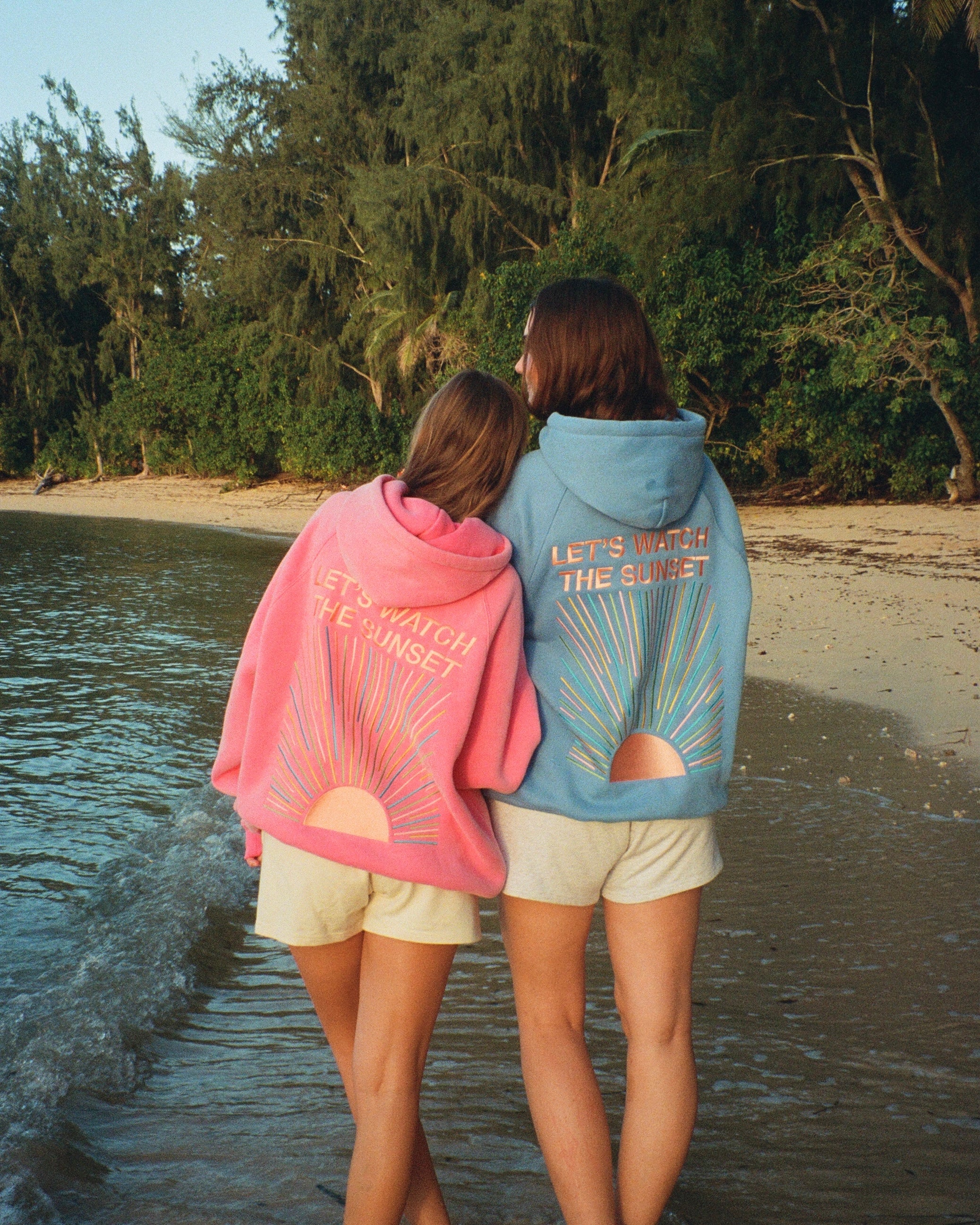 "Let's Watch the Sunset" Oversized Lux Hoodie in Vintage Washed Pink