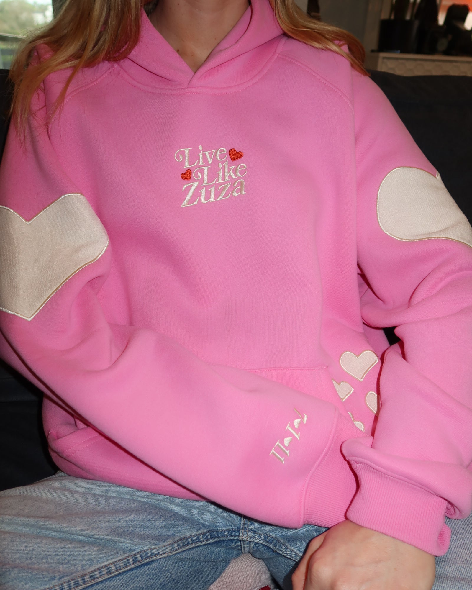 "Live Like Zuza" Oversized Lux Hoodie in Pink (LIMITED)