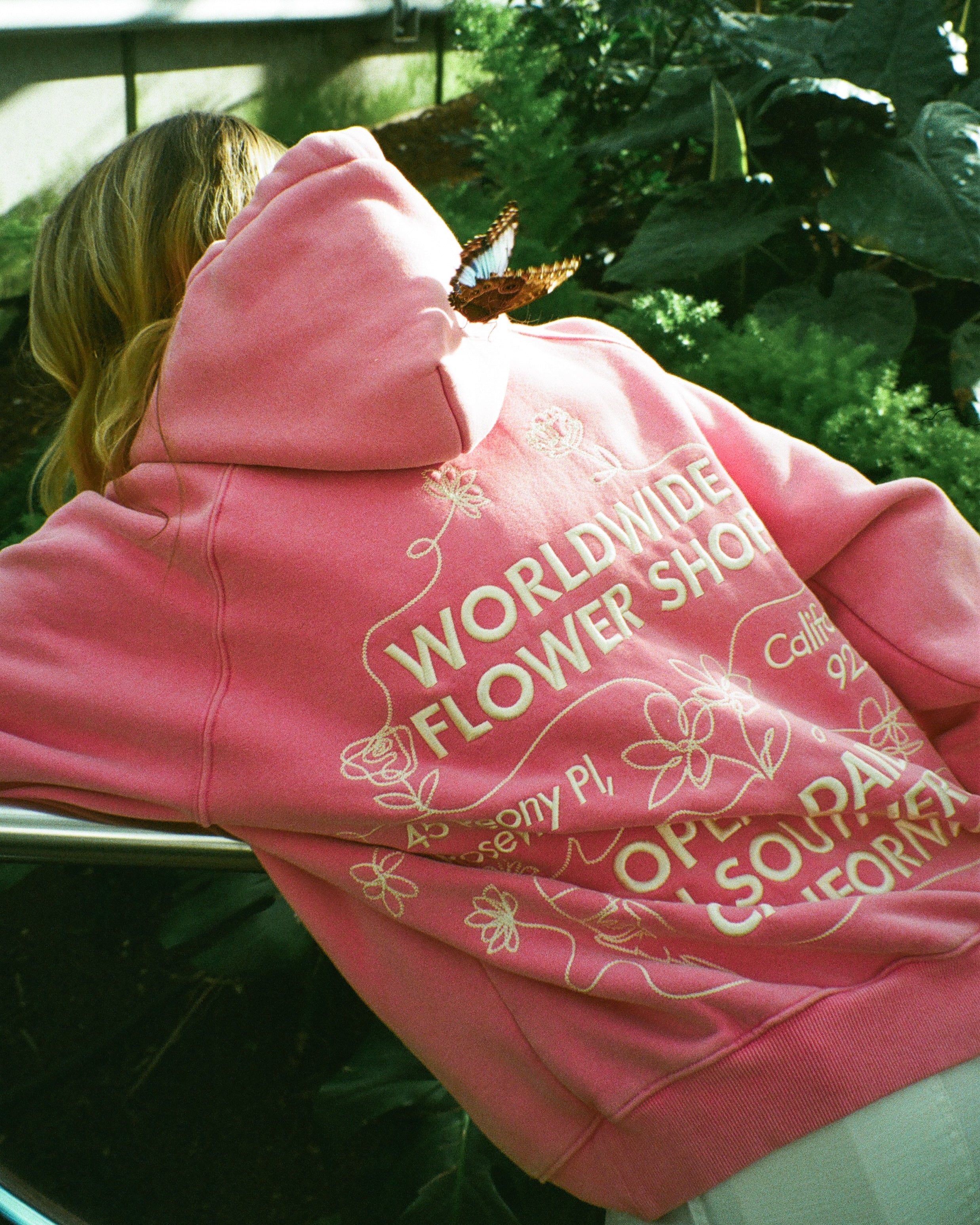 "Flower Shop" Oversized Lux Hoodie in Vintage Washed Pink