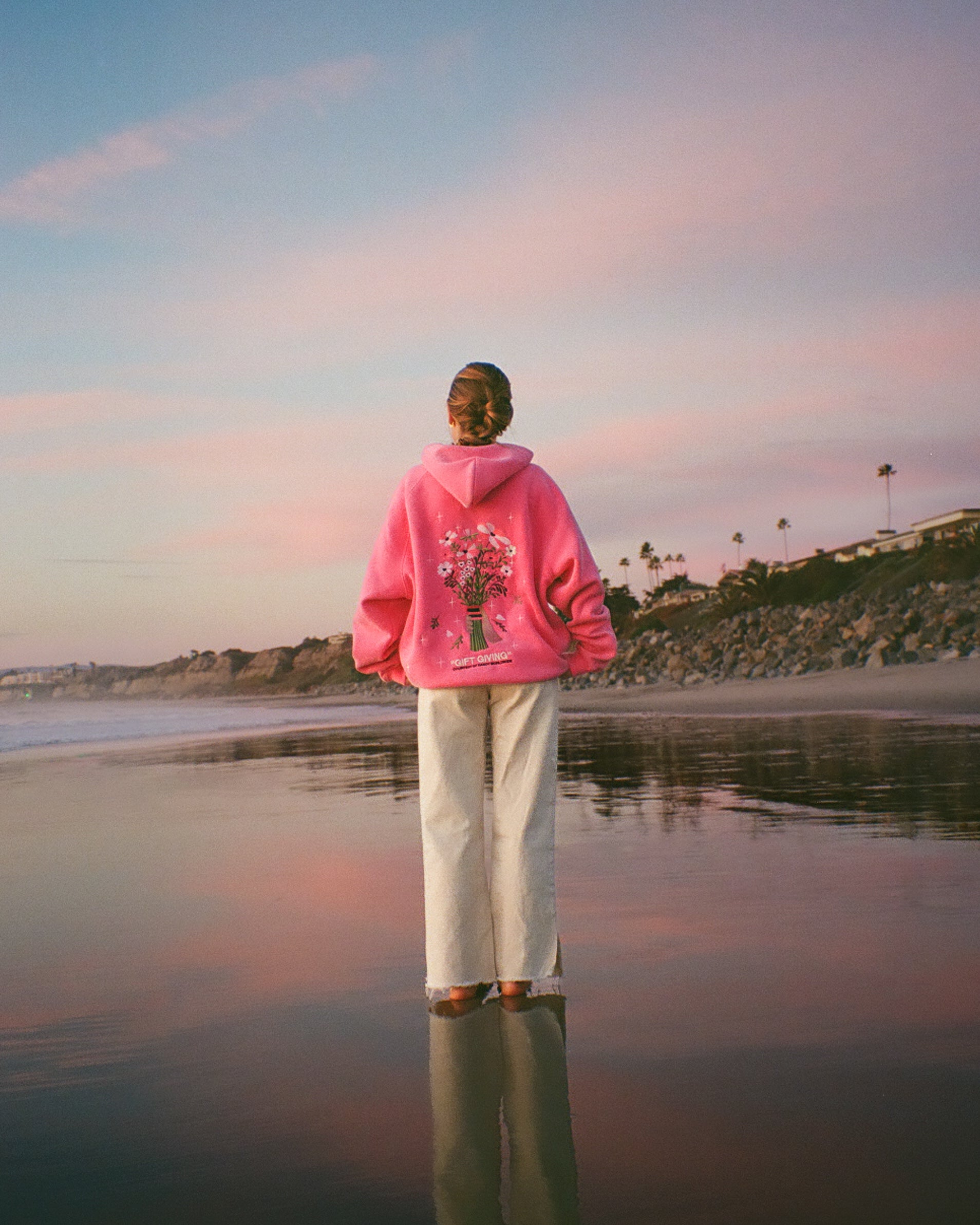 "Gift Giving" Oversized Lux Hoodie in Vintage Washed Pink