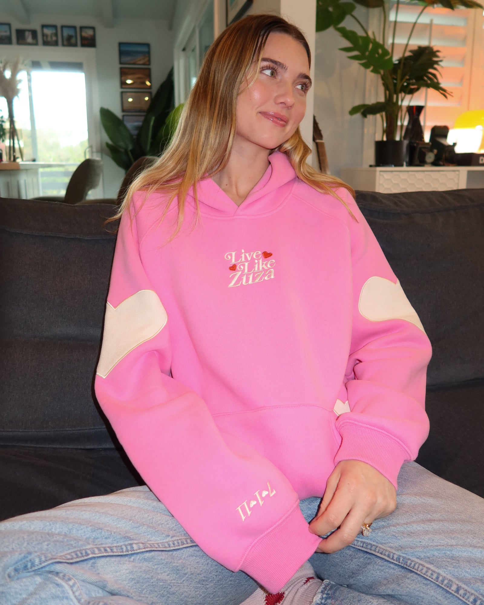"Live Like Zuza" Oversized Lux Hoodie in Pink (LIMITED)