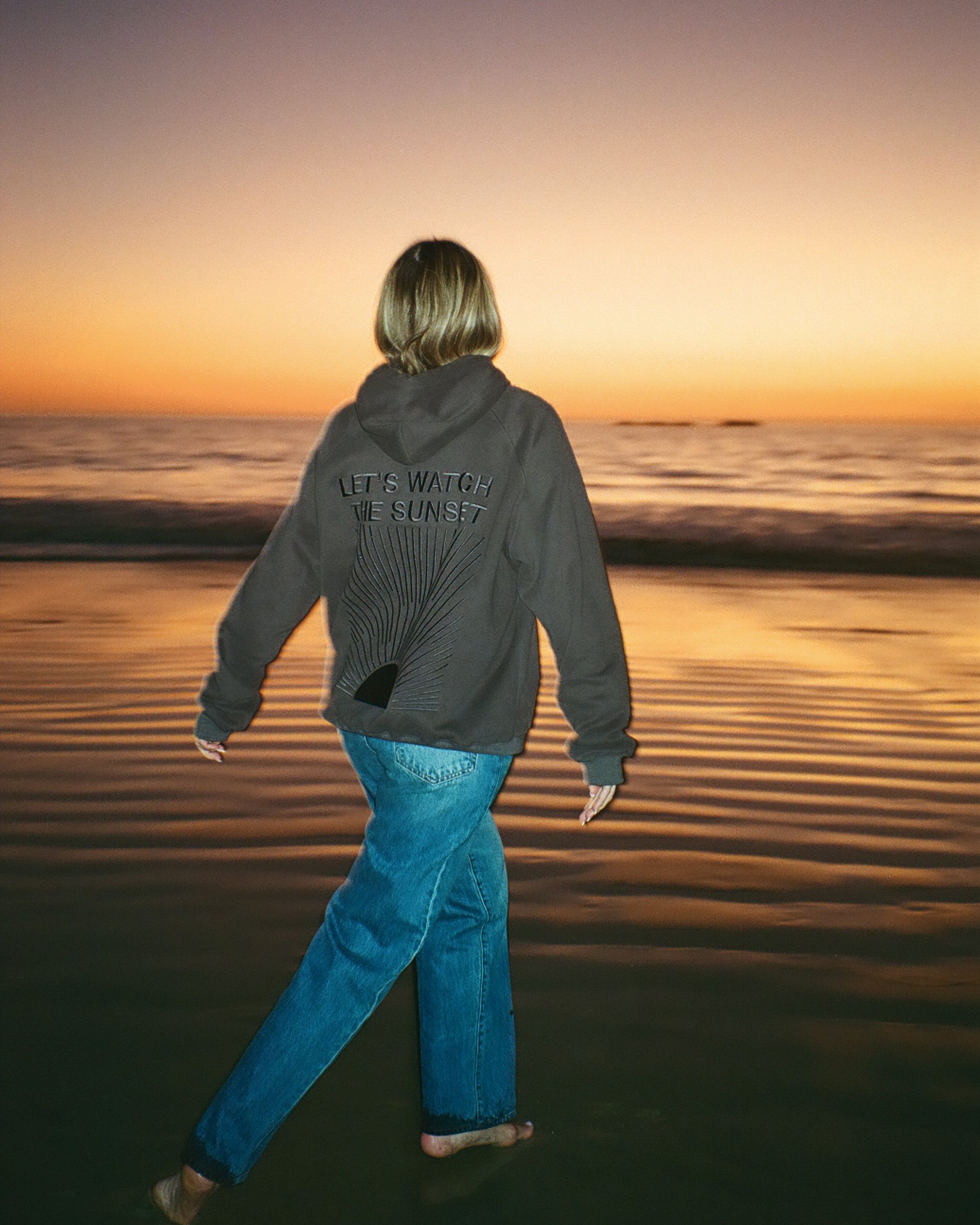 "Yin+Yang" Let's Watch the Sunset Oversized Lux Hoodie