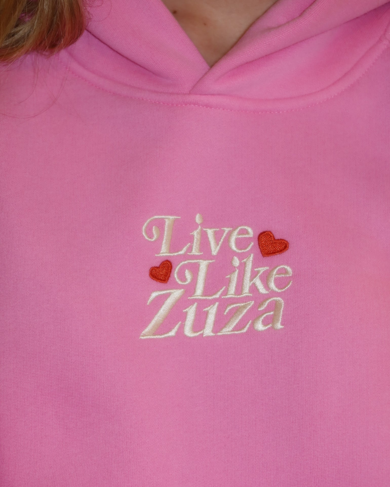 "Live Like Zuza" Oversized Lux Hoodie in Pink (LIMITED)