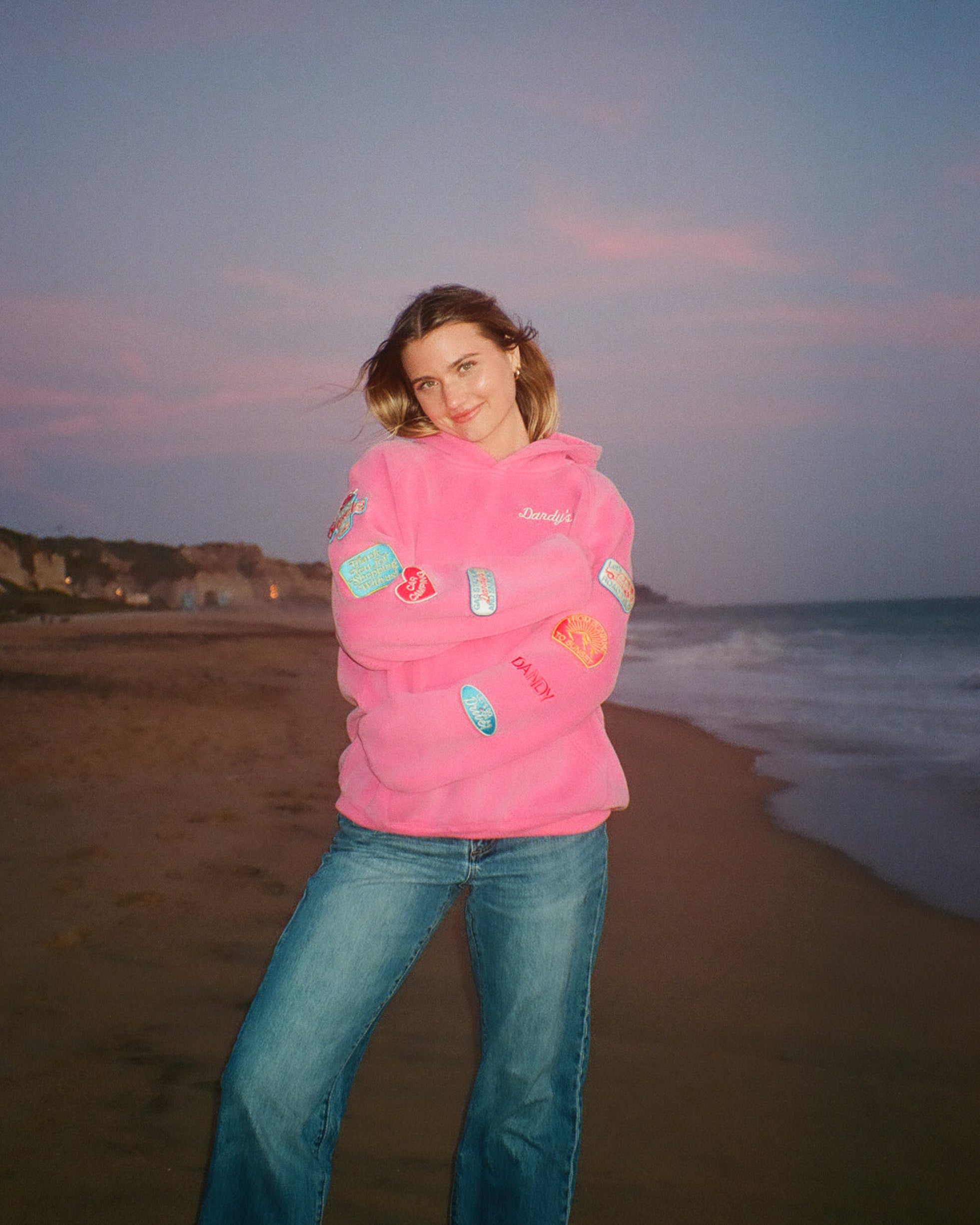 "Road Trip!" Oversized Lux Hoodie in Vintage Washed Pink