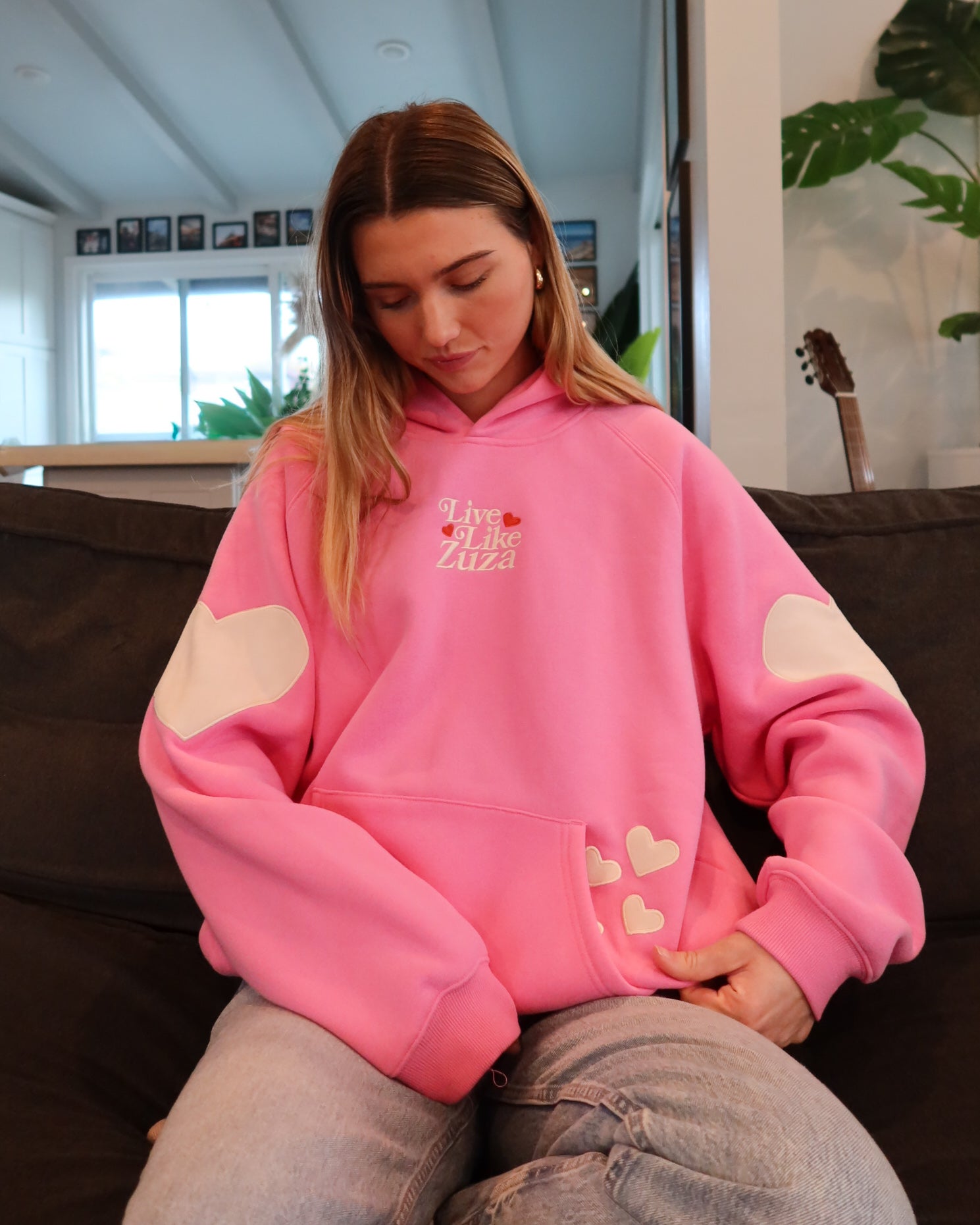 "Live Like Zuza" Oversized Lux Hoodie in Pink (LIMITED)
