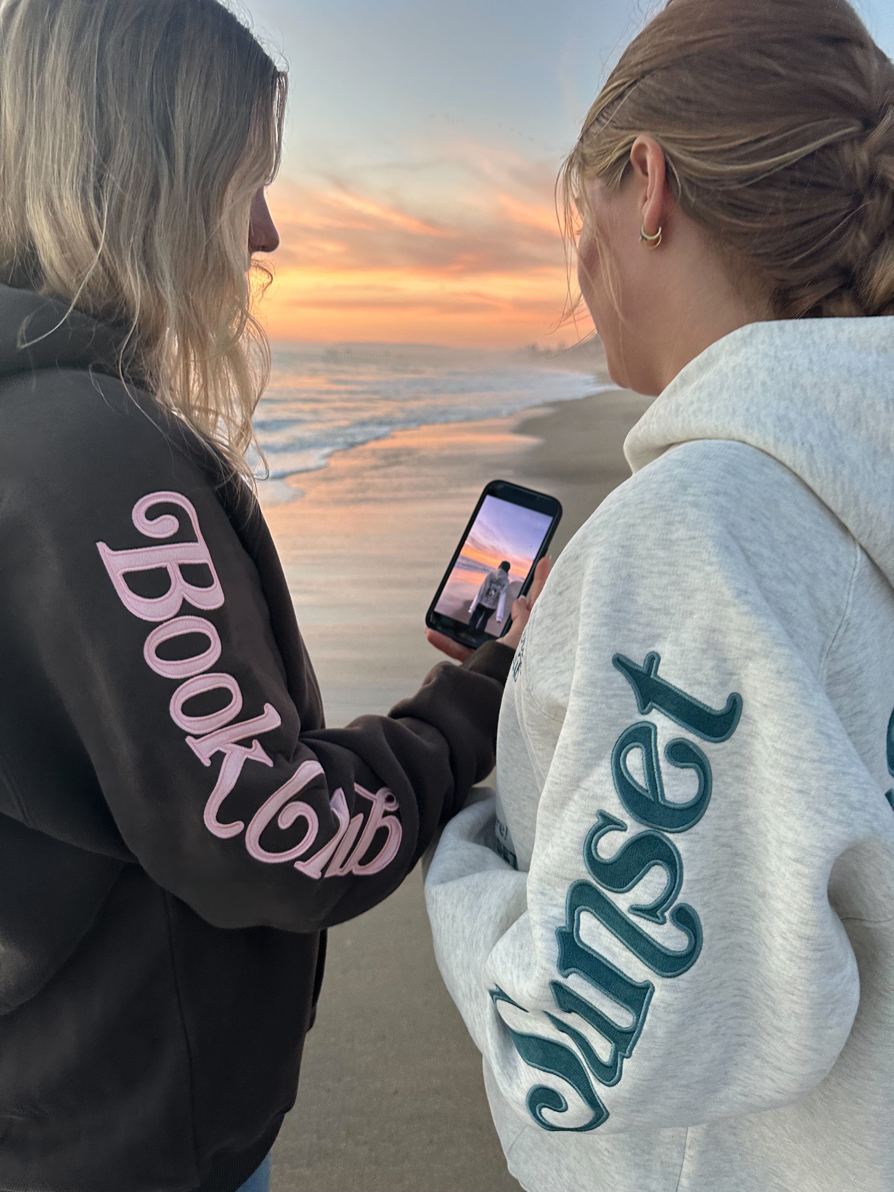 "Book Club" Oversized Lux Hoodie in Heather Gray and Blue