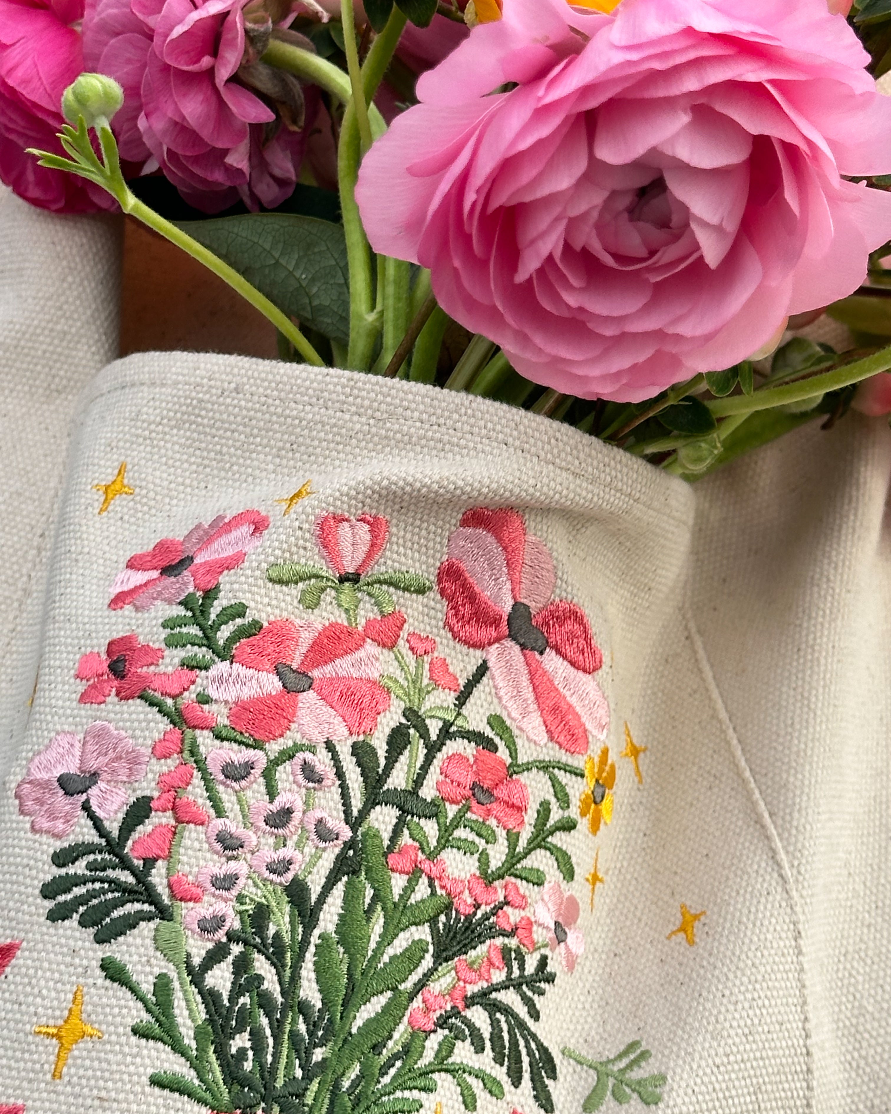 "Gift Giving" Embroidered Tote Bag