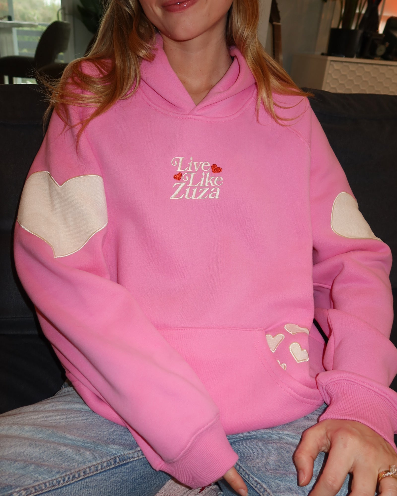 "Live Like Zuza" Oversized Lux Hoodie in Pink (LIMITED)