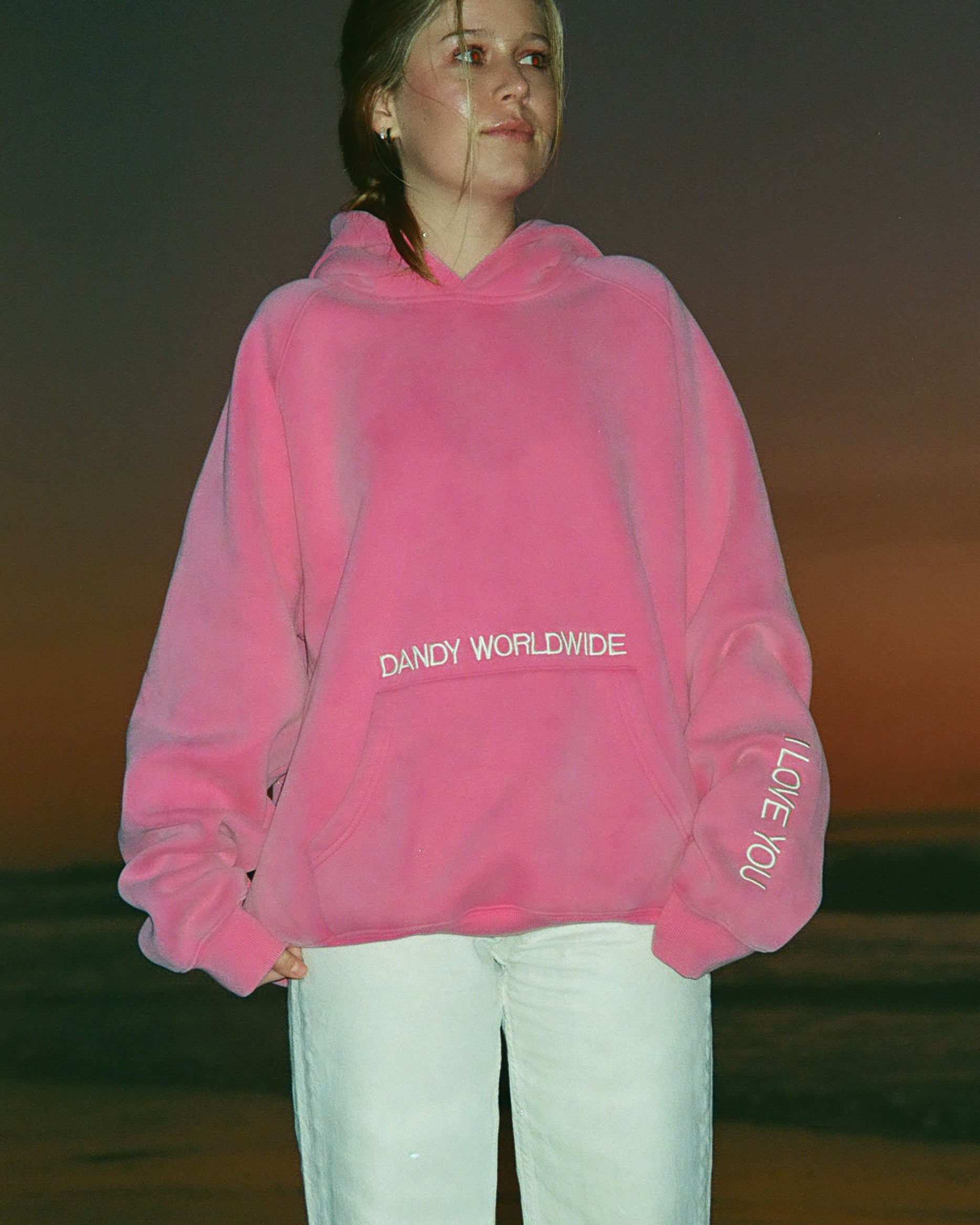 "Words of Affirmation" Oversized Lux Hoodie in Vintage Washed Pink