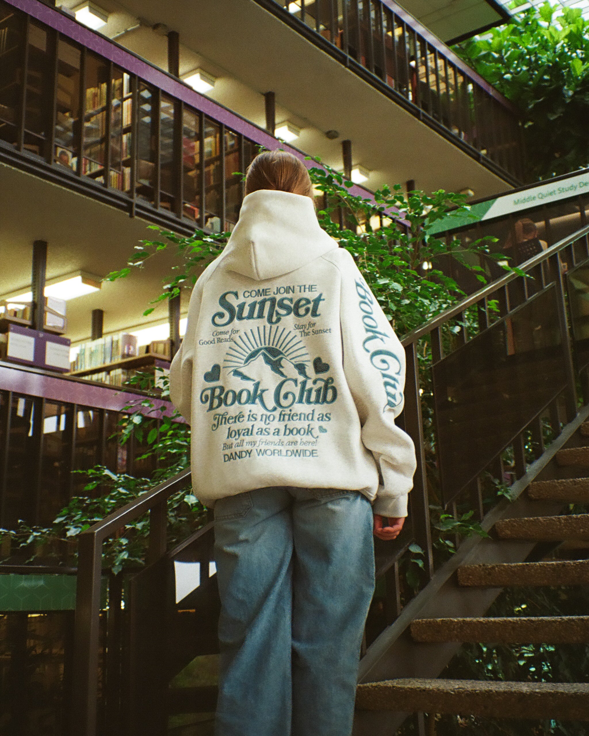 "Book Club" Oversized Lux Hoodie in Heather Gray and Blue