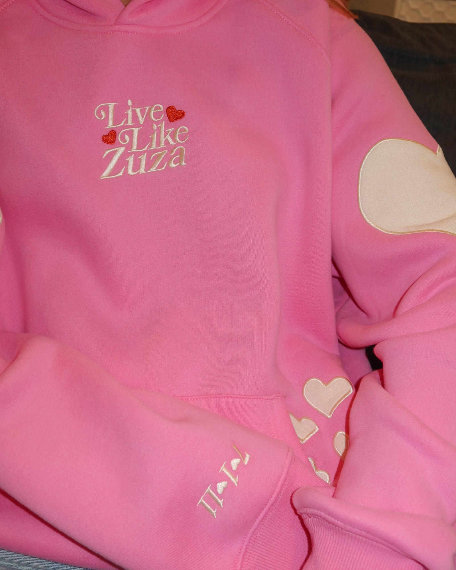 "Live Like Zuza" Oversized Lux Hoodie in Pink (LIMITED)