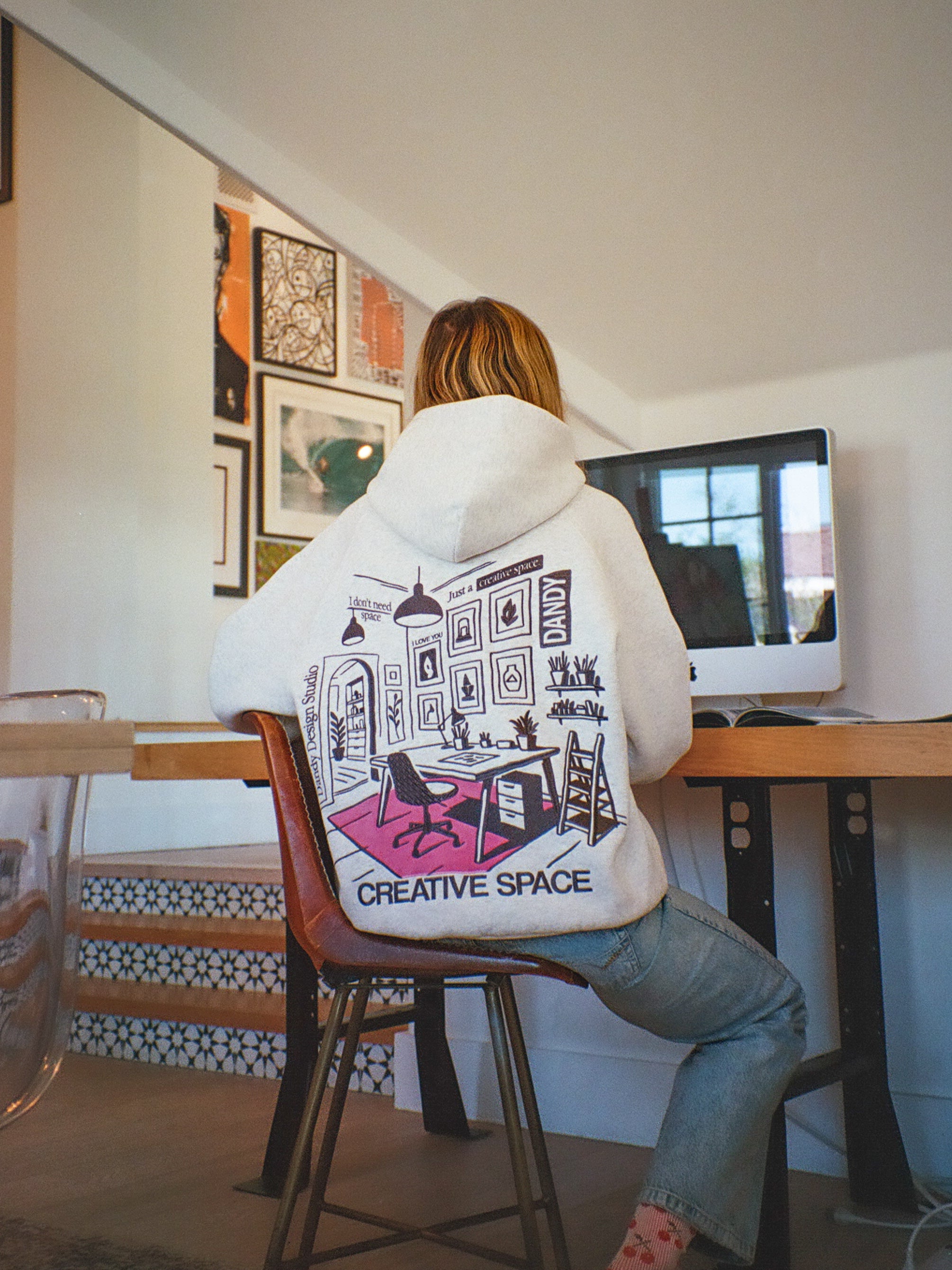 "Creative Space" Limited Hoodie in Heather Gray
