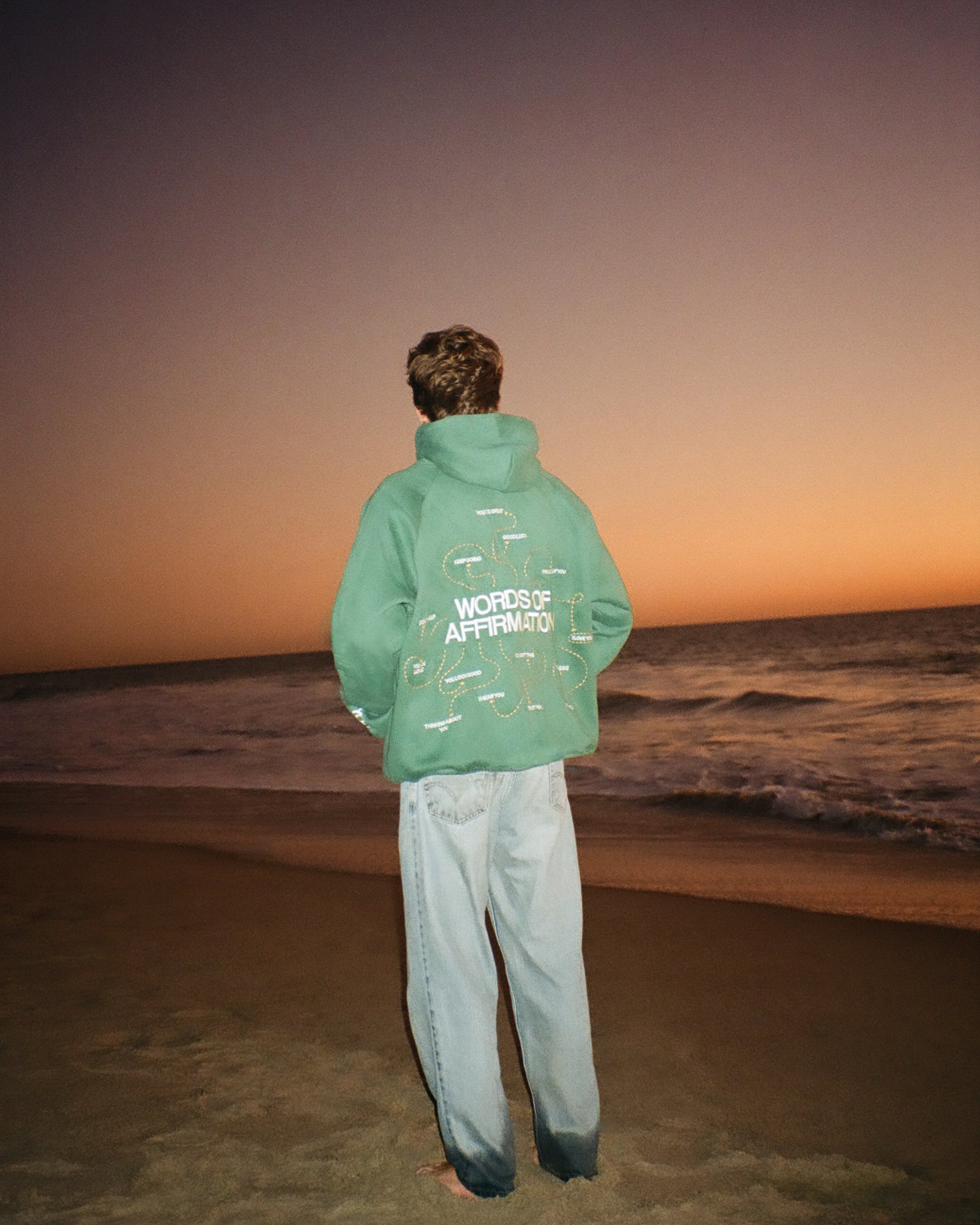 "Words of Affirmation" Oversized Lux Hoodie in Green