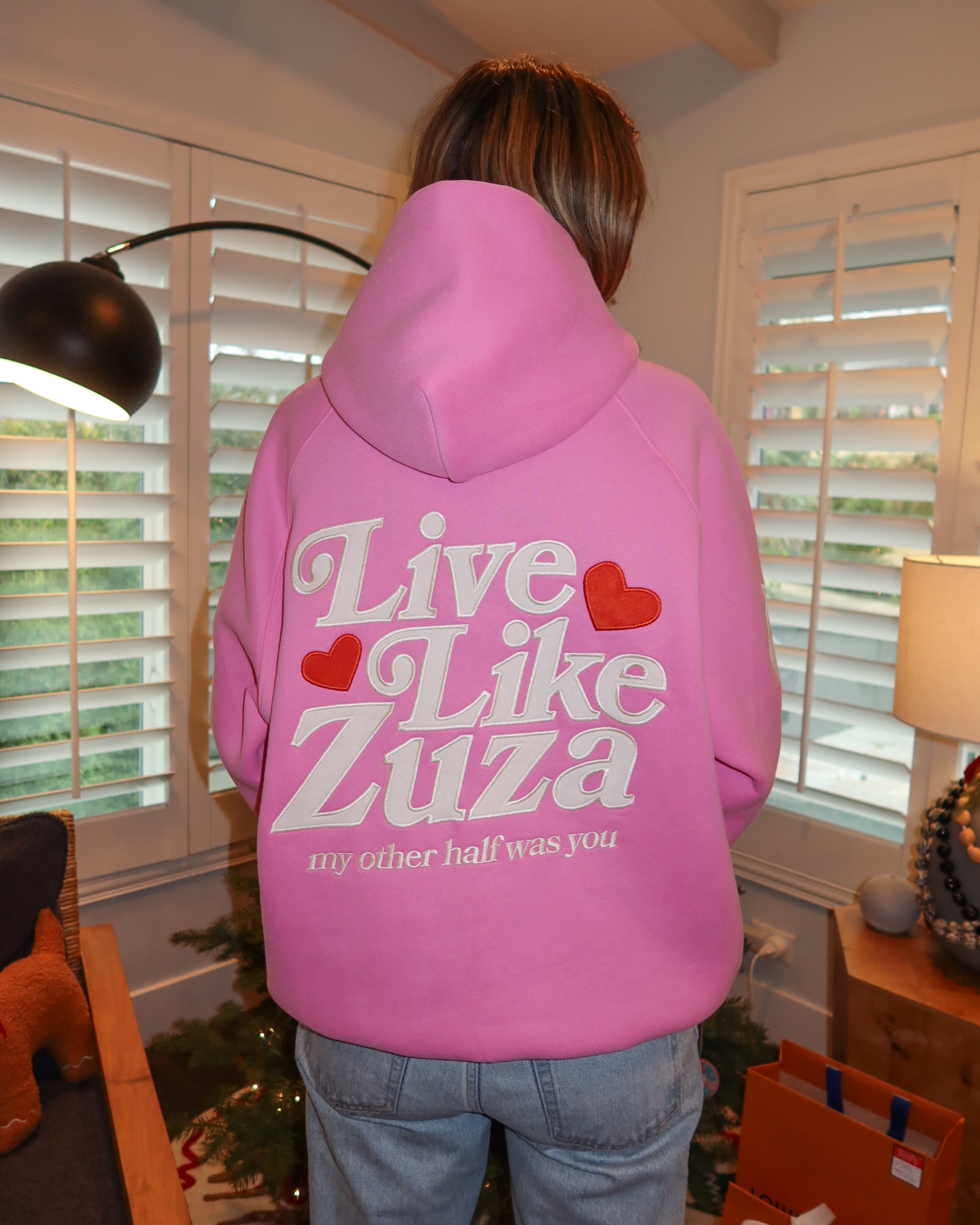 "Live Like Zuza" Oversized Lux Hoodie in Pink (LIMITED)
