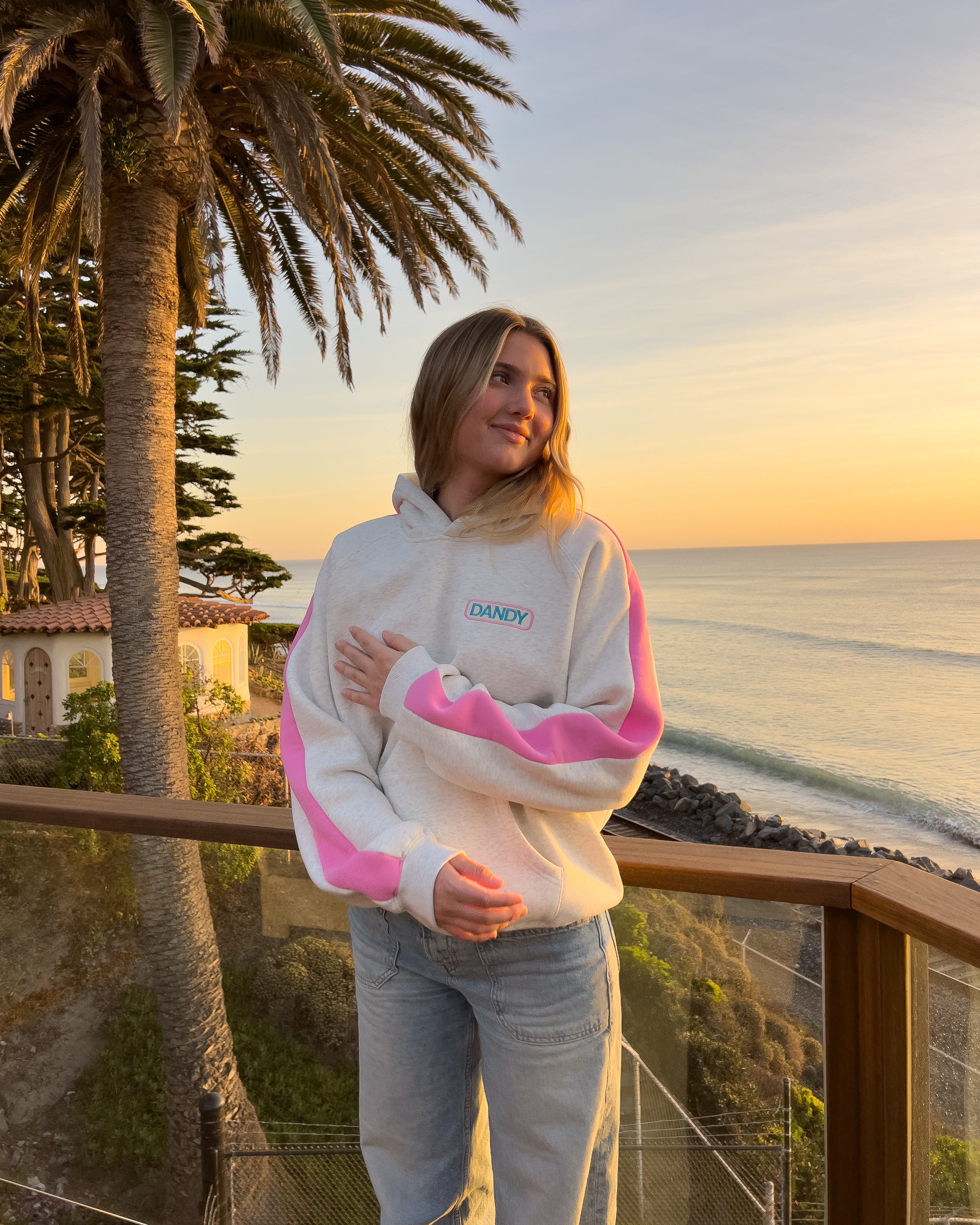 Pink Stripe Oversized Lux Hoodie