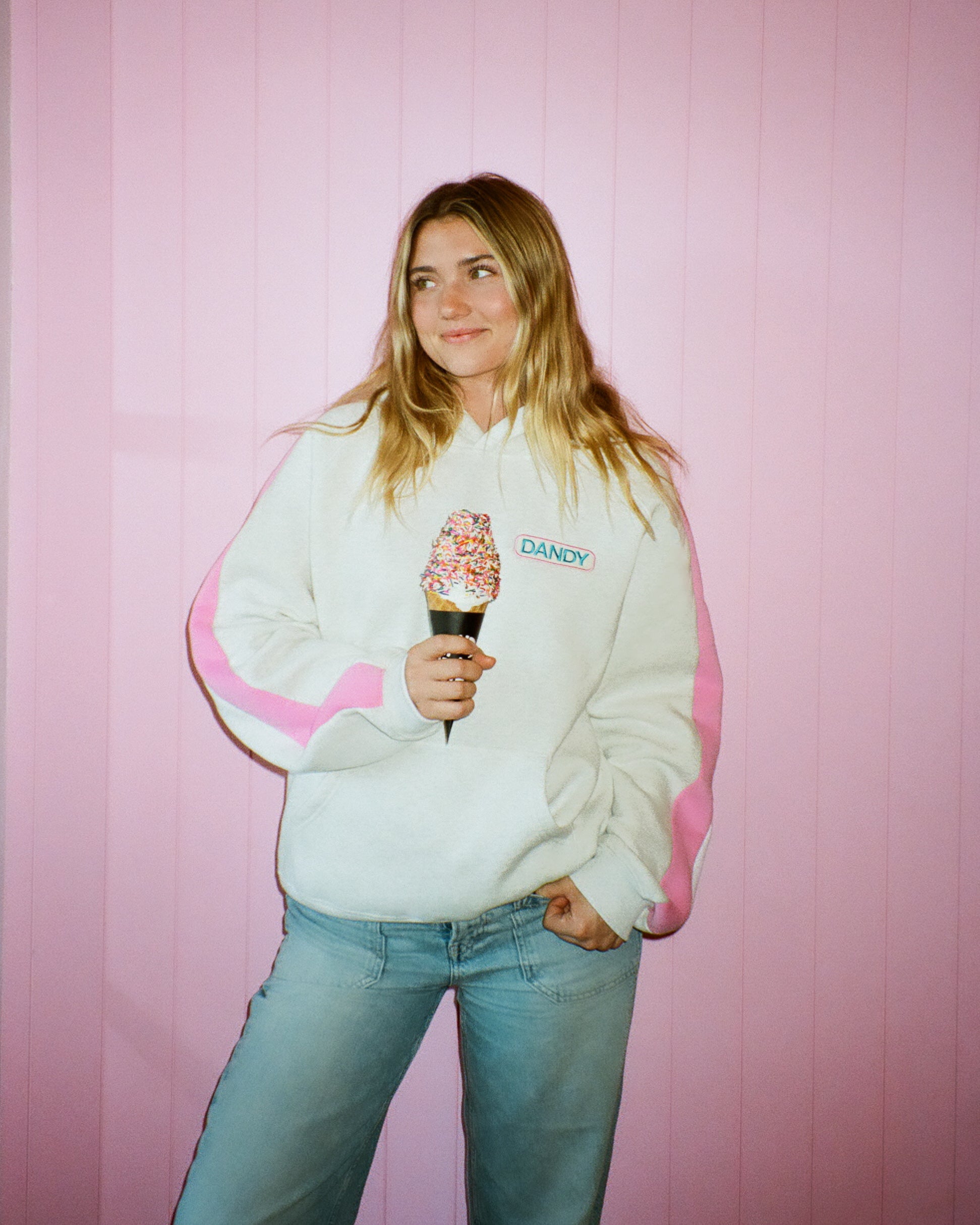 Pink Stripe Oversized Lux Hoodie